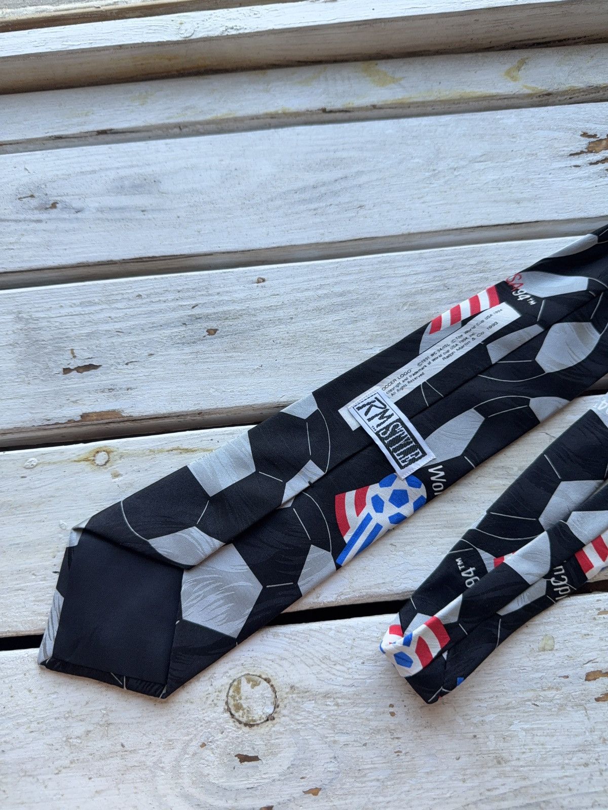 UEFA × Vintage Vintage USA 94 World Cup Soccer Tie RM Style Football Size ONE SIZE - 5 Thumbnail