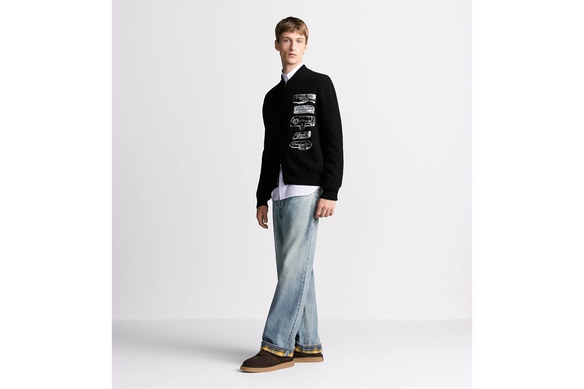 Dior o1bcso1str0326 Archives Labels Cardigan in Black Size US XL / EU 56 / 4 - 4 Thumbnail