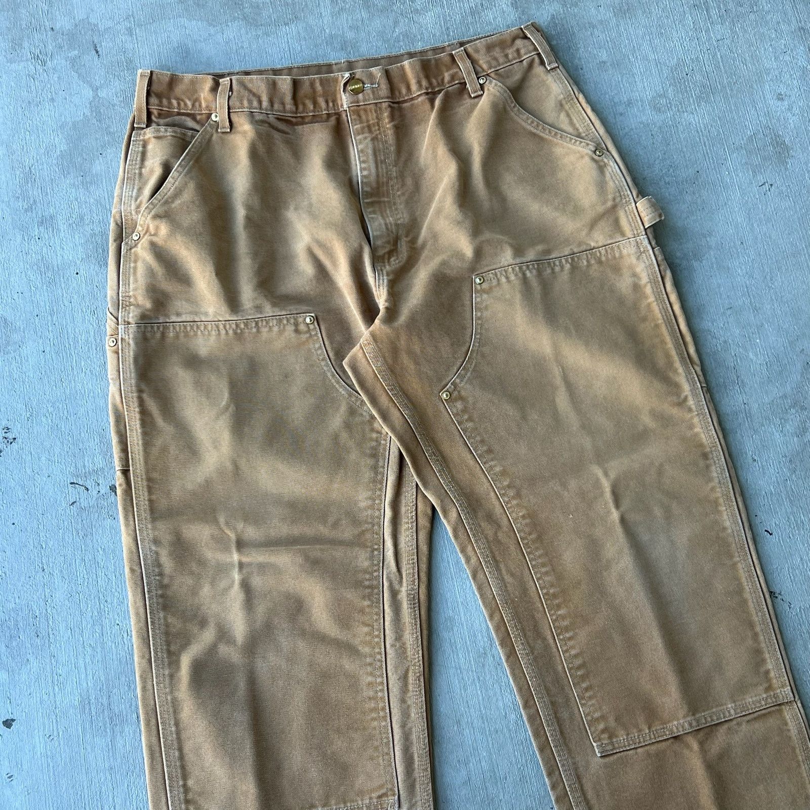 Carhartt × Vintage Carhartt brown double knee work wear carpenter pants Size US 35 - 2 Thumbnail