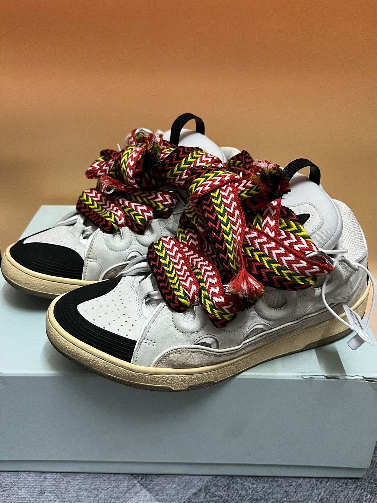 Lanvin Lanvin Curb sneaker with multicolor herringbone laces Size US 8.5 / EU 41-42 - 1 Thumbnail