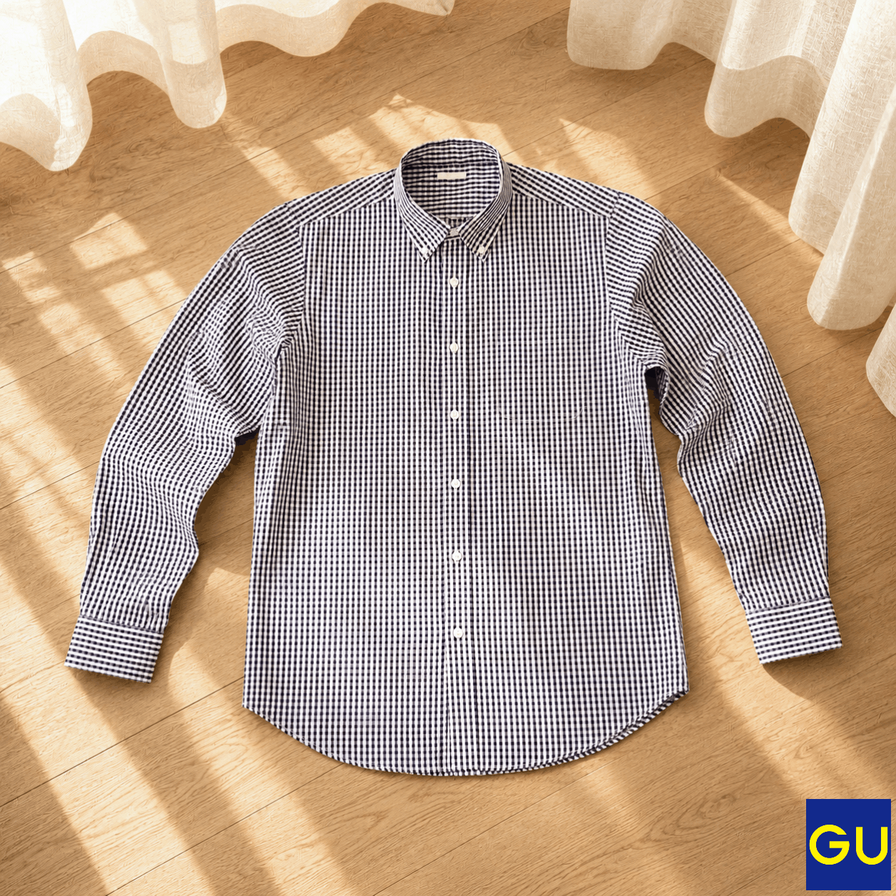 GU GU Men's Checked Long Slave Shirt ( L ) Size US L / EU 52-54 / 3 - 1 Thumbnail