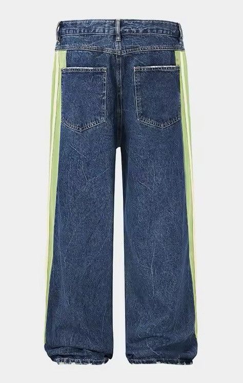 Vintage Side Splice Wide Leg Straight Denim Jeans Size US 31 - 7 Thumbnail