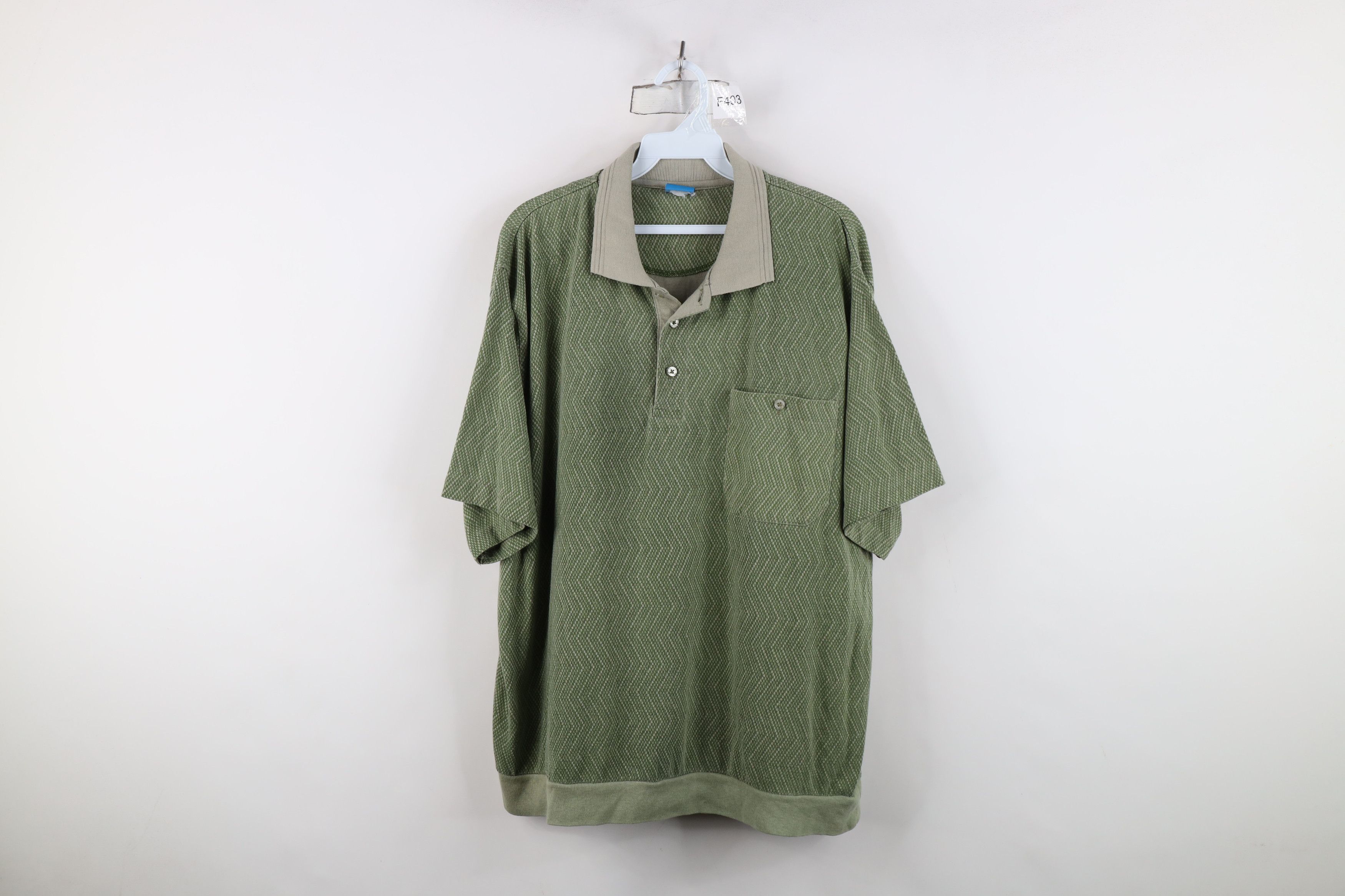 Vintage Vintage 90s Streetwear Knit Pullover Polo Shirt Green Size US XXL / EU 58 / 5 - 1 Thumbnail