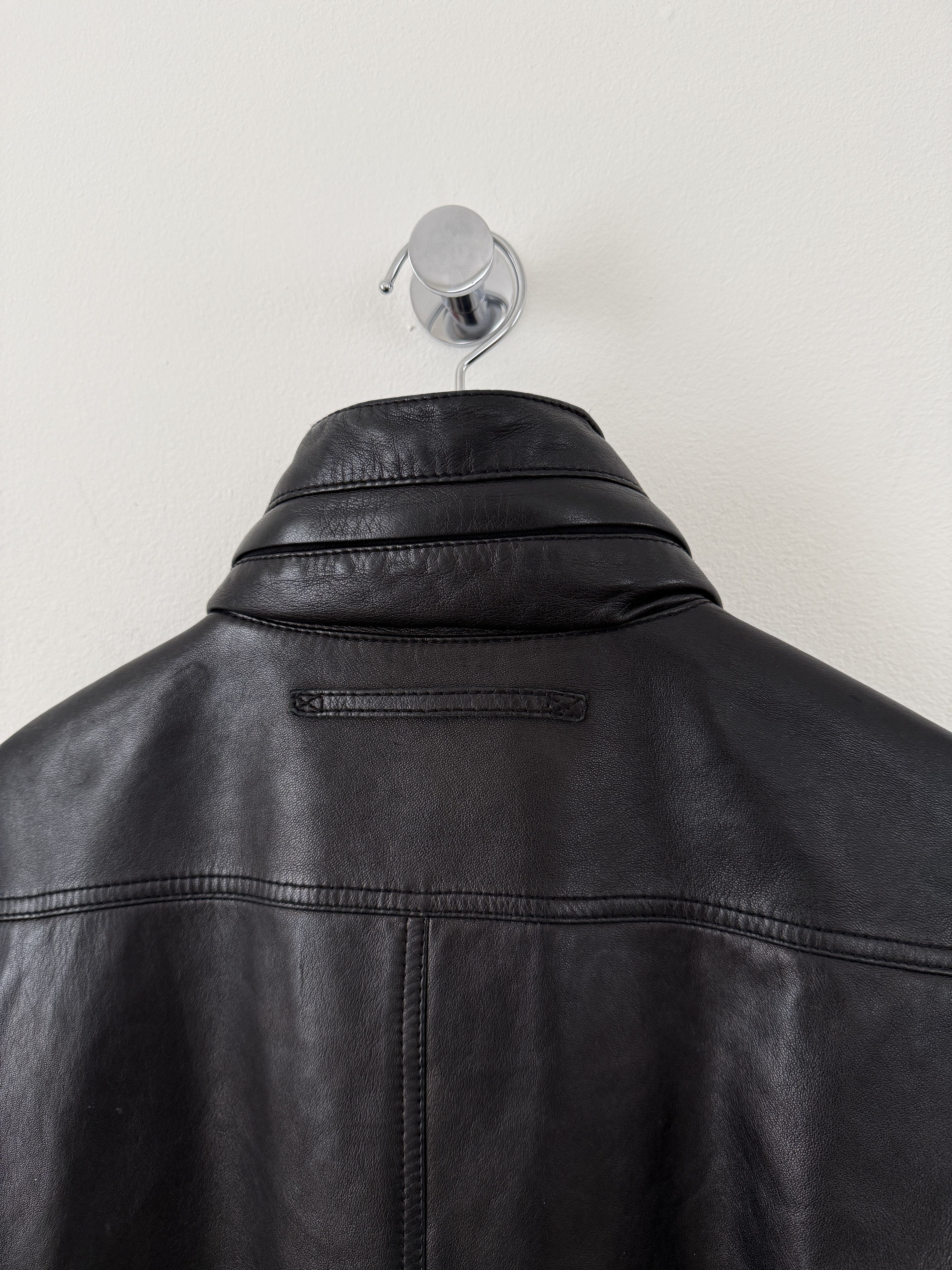 Prada 2000s Leather Moto Jacket Size US L / EU 52-54 / 3 - 11 Thumbnail