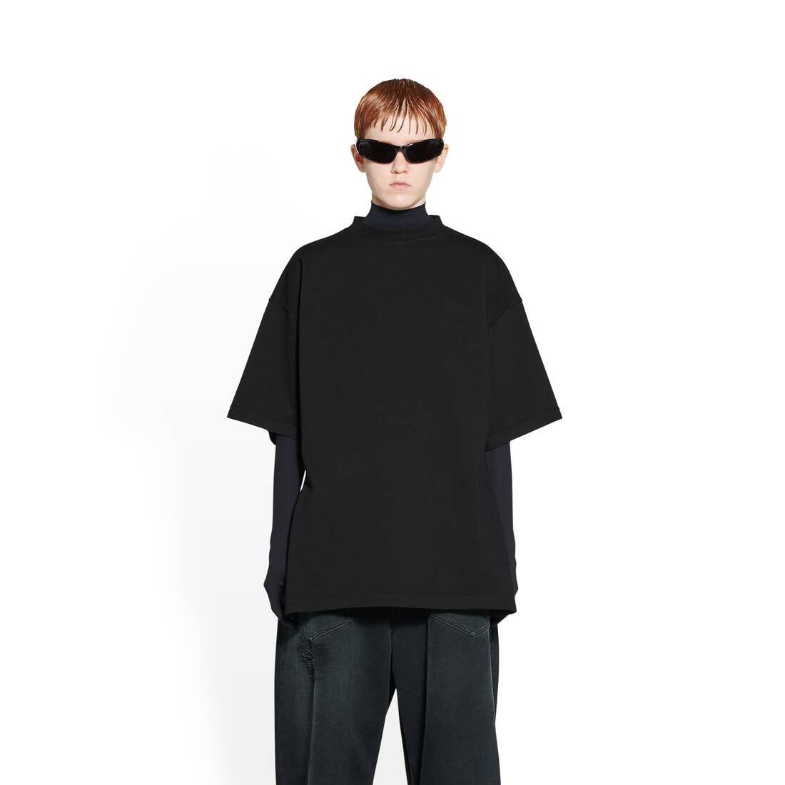 Balenciaga oc11z0625 Hourglass T- Shirt Medium Fit in Black Size L / US 10 / IT 46 - 5 Thumbnail