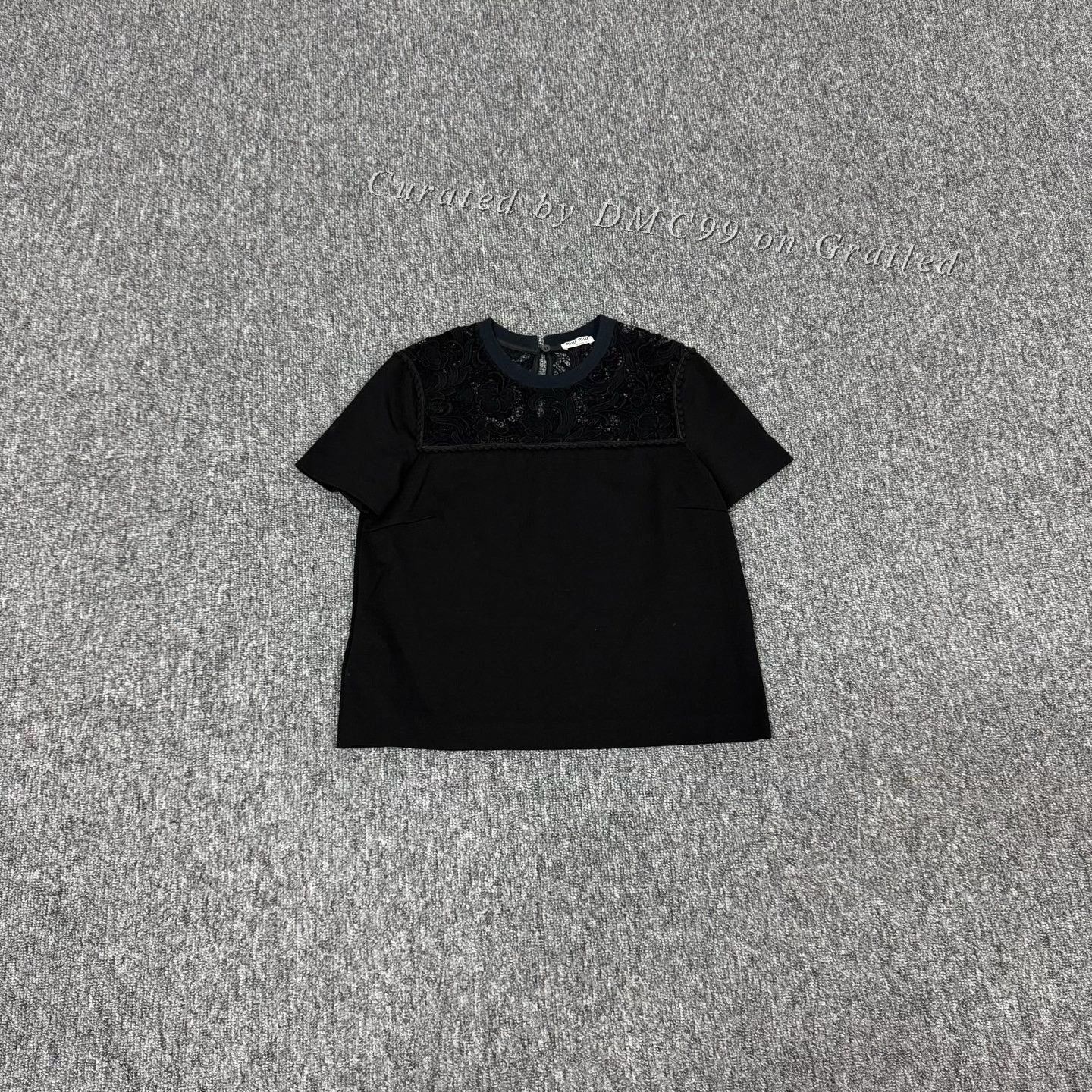 Miu Miu Miu Miu Lace Floral Panel Short Sleeve T-shirt XS Size XS / US 0-2 / IT 36-38 - 1 Thumbnail