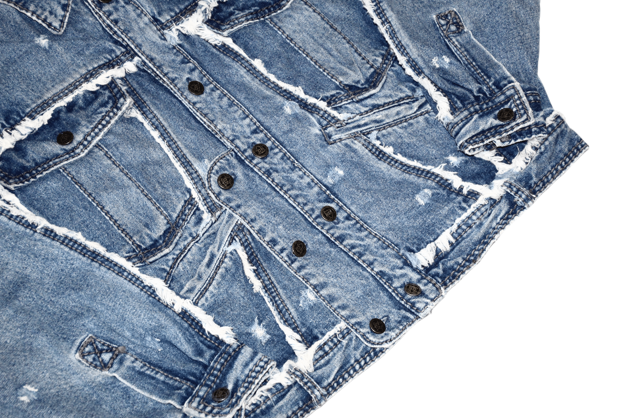 Japanese Brand ARCHIVE 80's NO! Jeans by Claude Attias Fringed Baggy Jacket Size US M / EU 48-50 / 2 - 10 Thumbnail