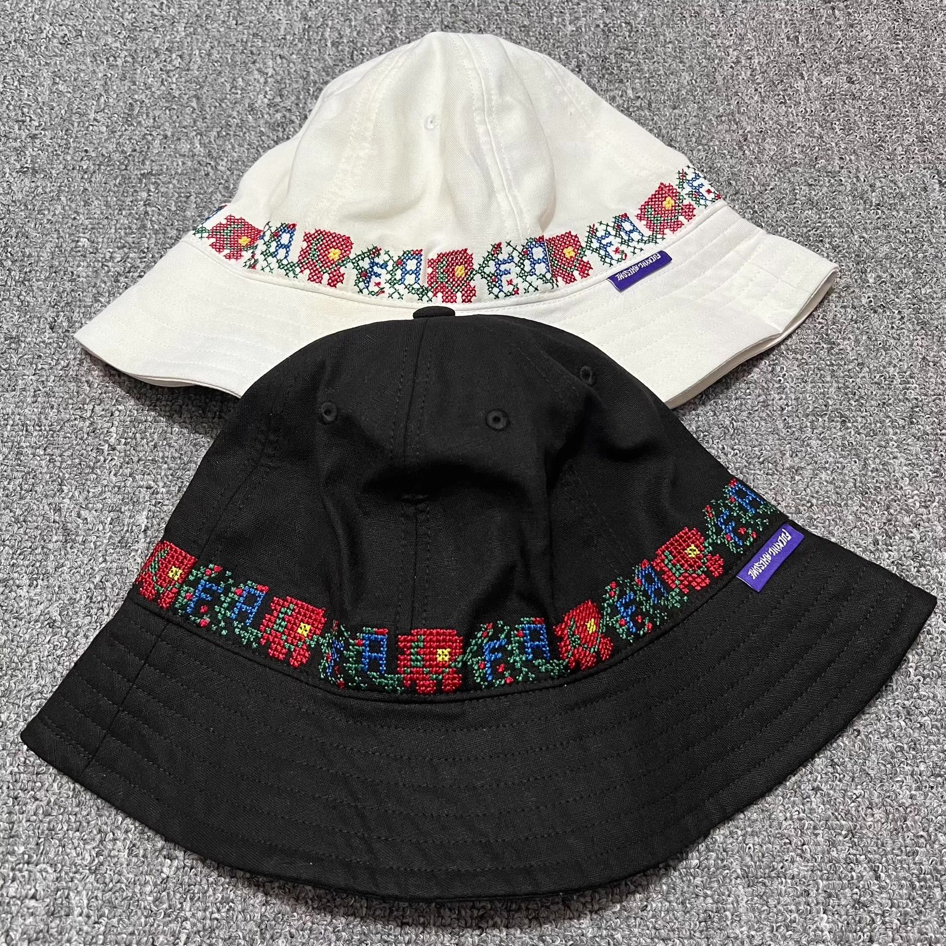 Fucking Awesome Fucking Awesome Cross-Stitch Bucket Hat Q7 Size ONE SIZE - 6 Thumbnail
