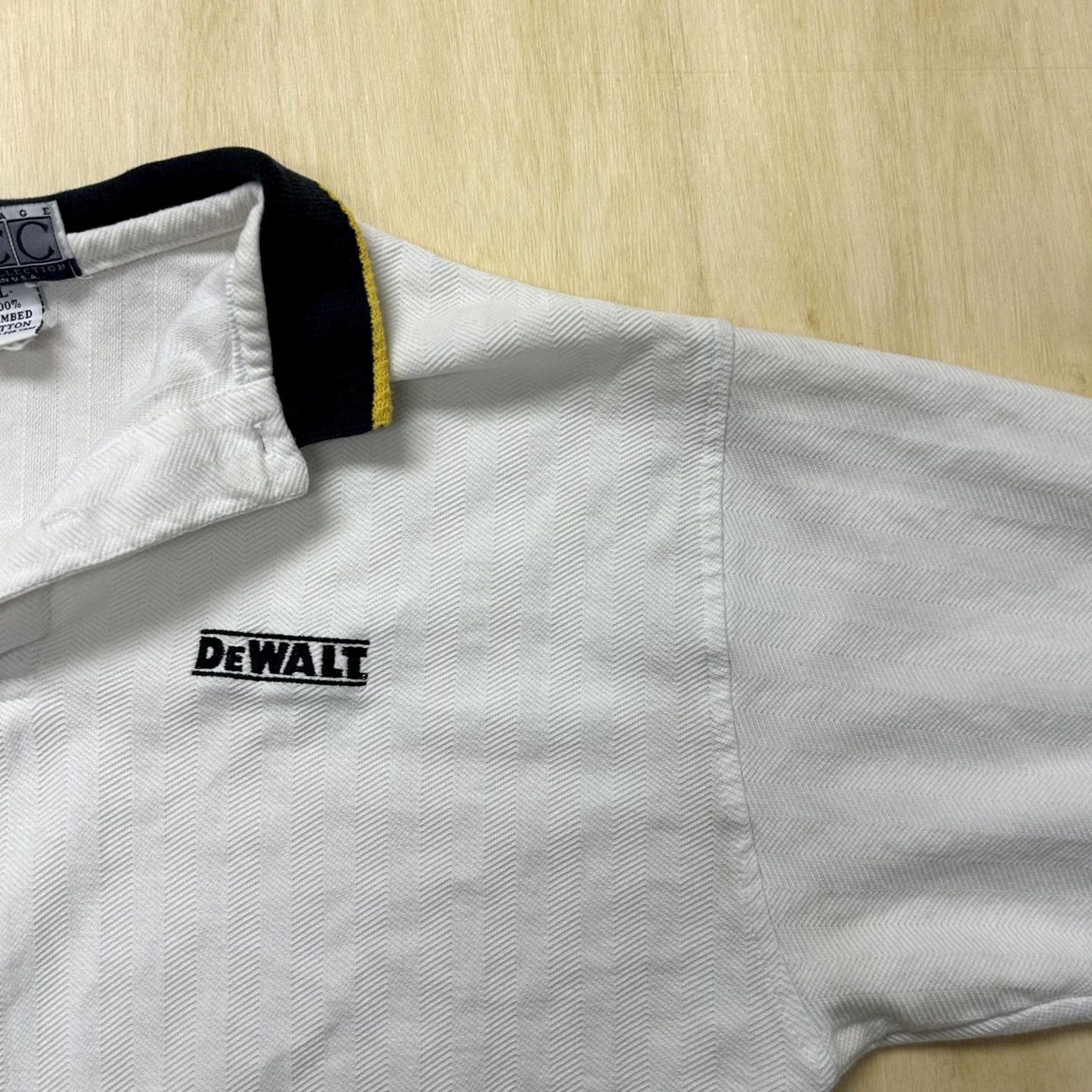 Vintage VINTAGE Vantage Polo Shirt Mens XL White DEWALT Logo Herringbone Made USA Polo Size US XL / EU 56 / 4 - 2 Thumbnail