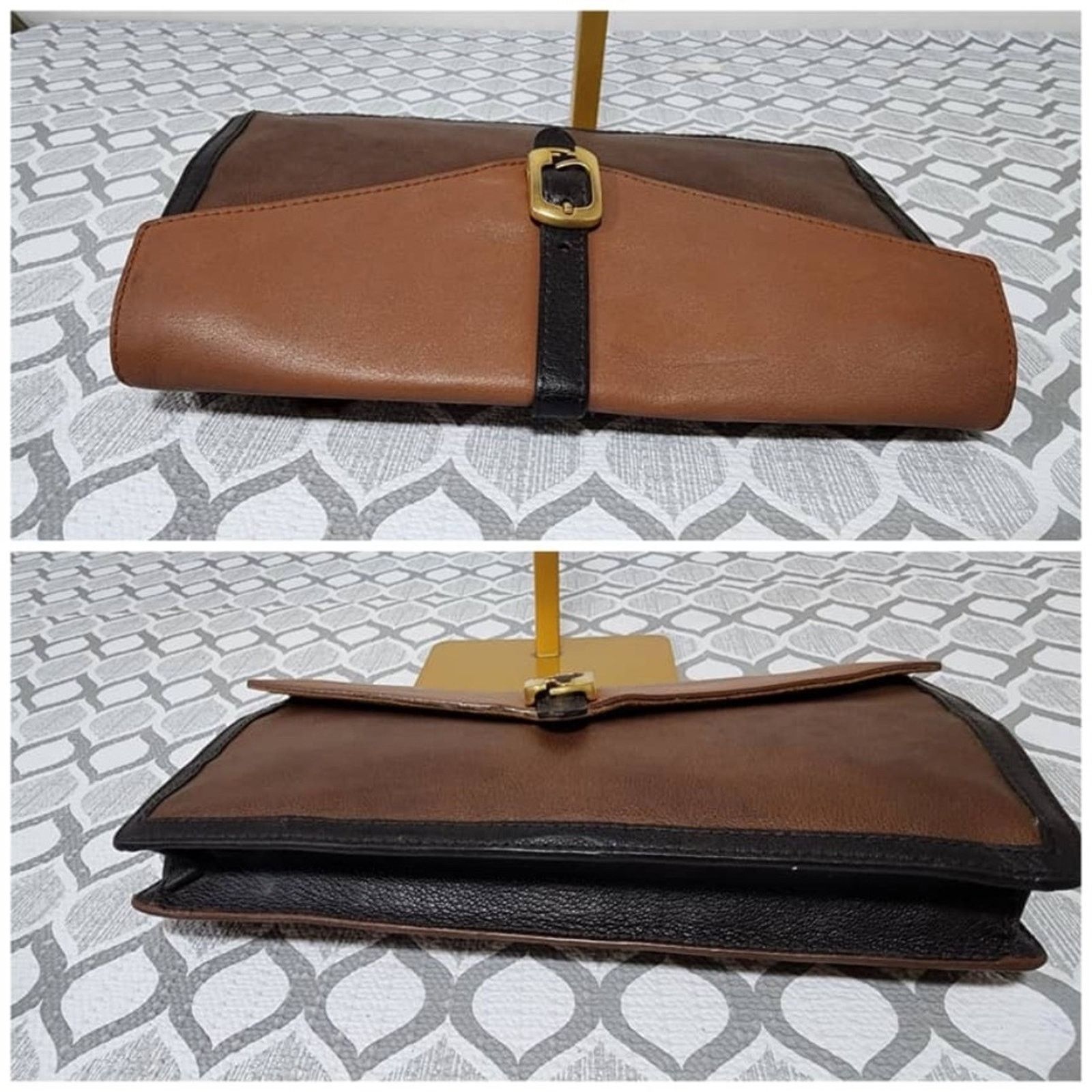 Fendi Fendi Leather Patent Leather Trim Fendista Envelope Clutch Size ONE SIZE - 5 Thumbnail