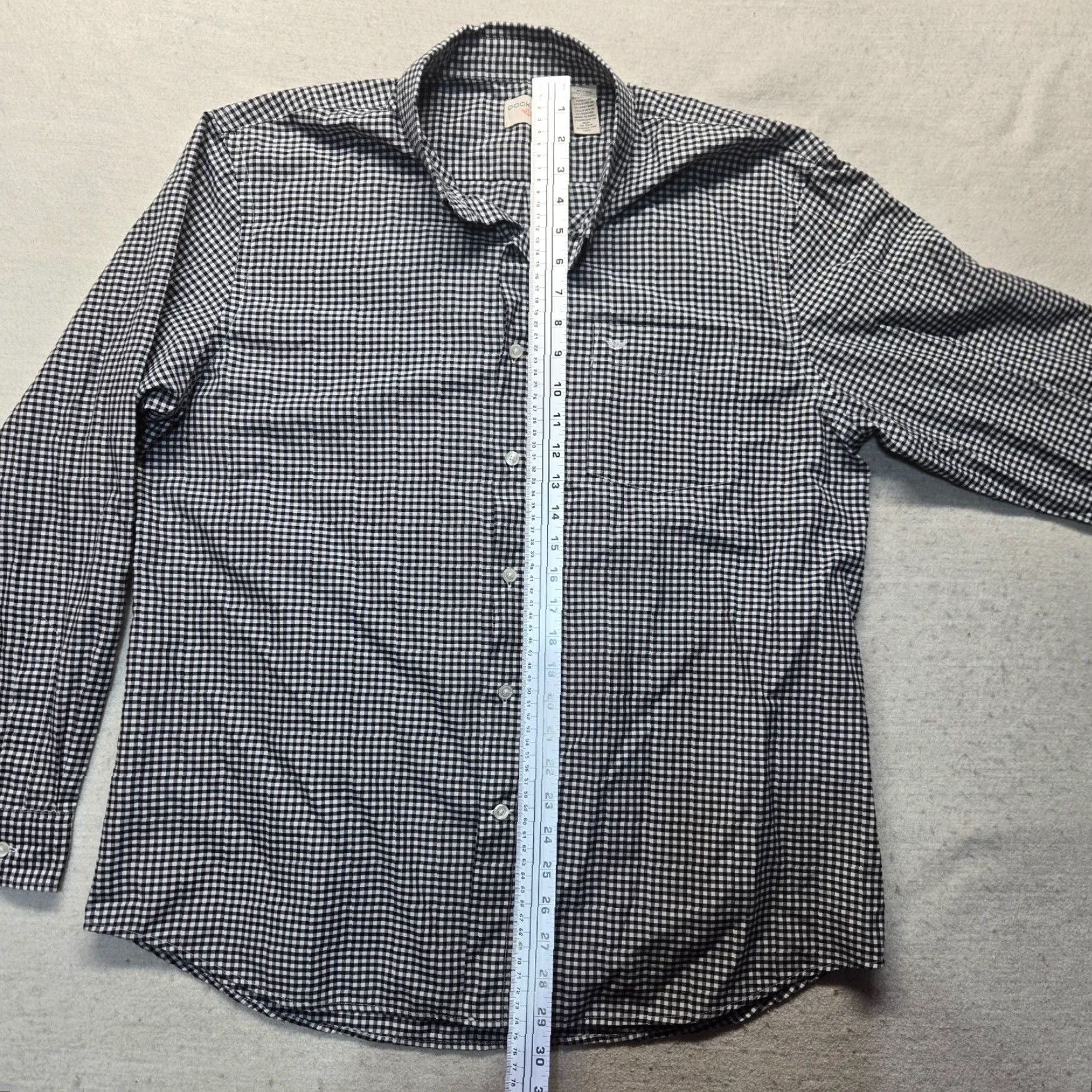 Dockers DOCKERS Button-Up Shirt Black And White Checkered Pattern Cotton Adult Men's XL Shirt Size 46R - 6 Thumbnail