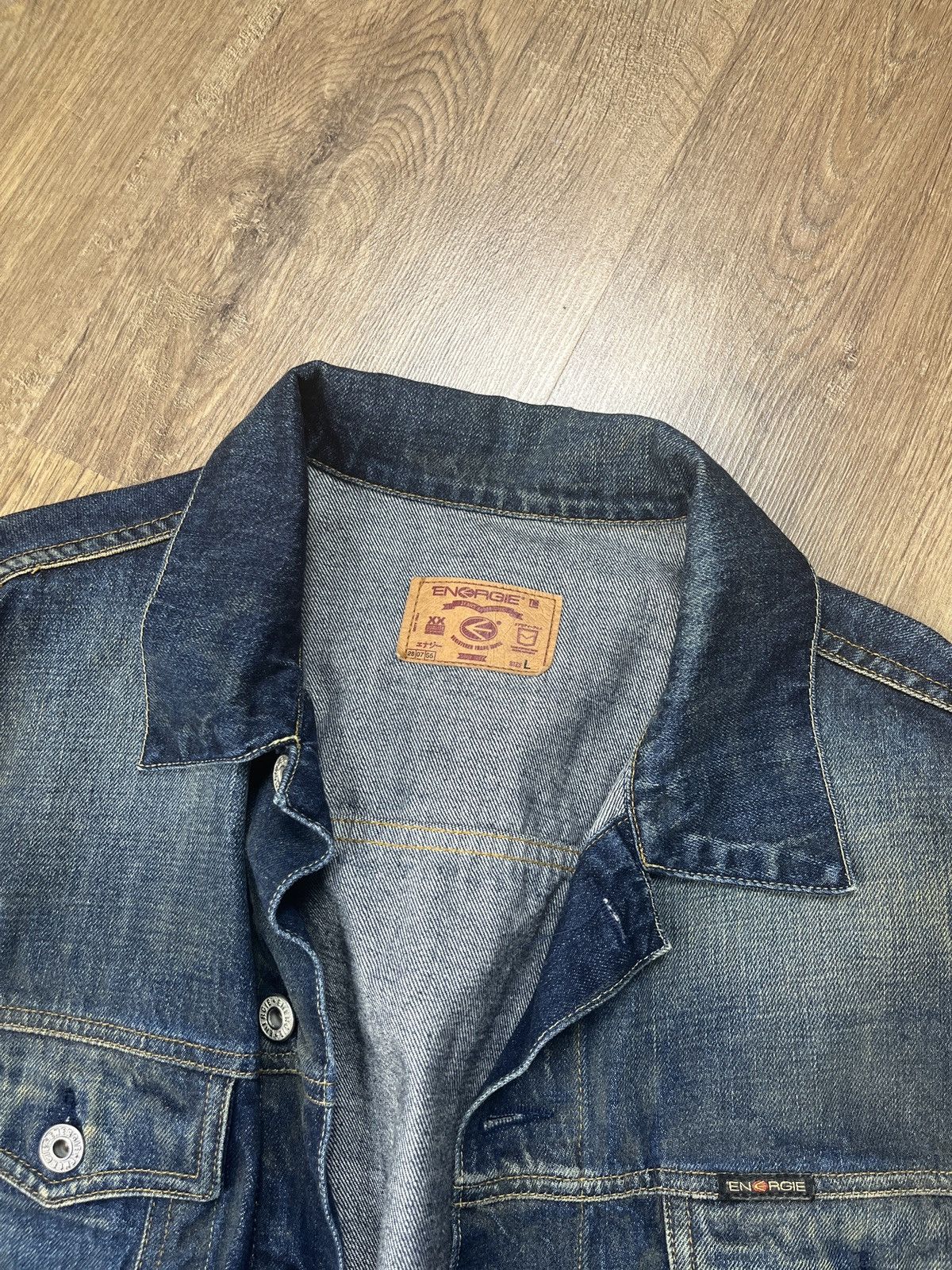 Japanese Brand × Vintage ➕Vintage y2k distressed mus wash denim trucker jacket Size US L / EU 52-54 / 3 - 4 Thumbnail