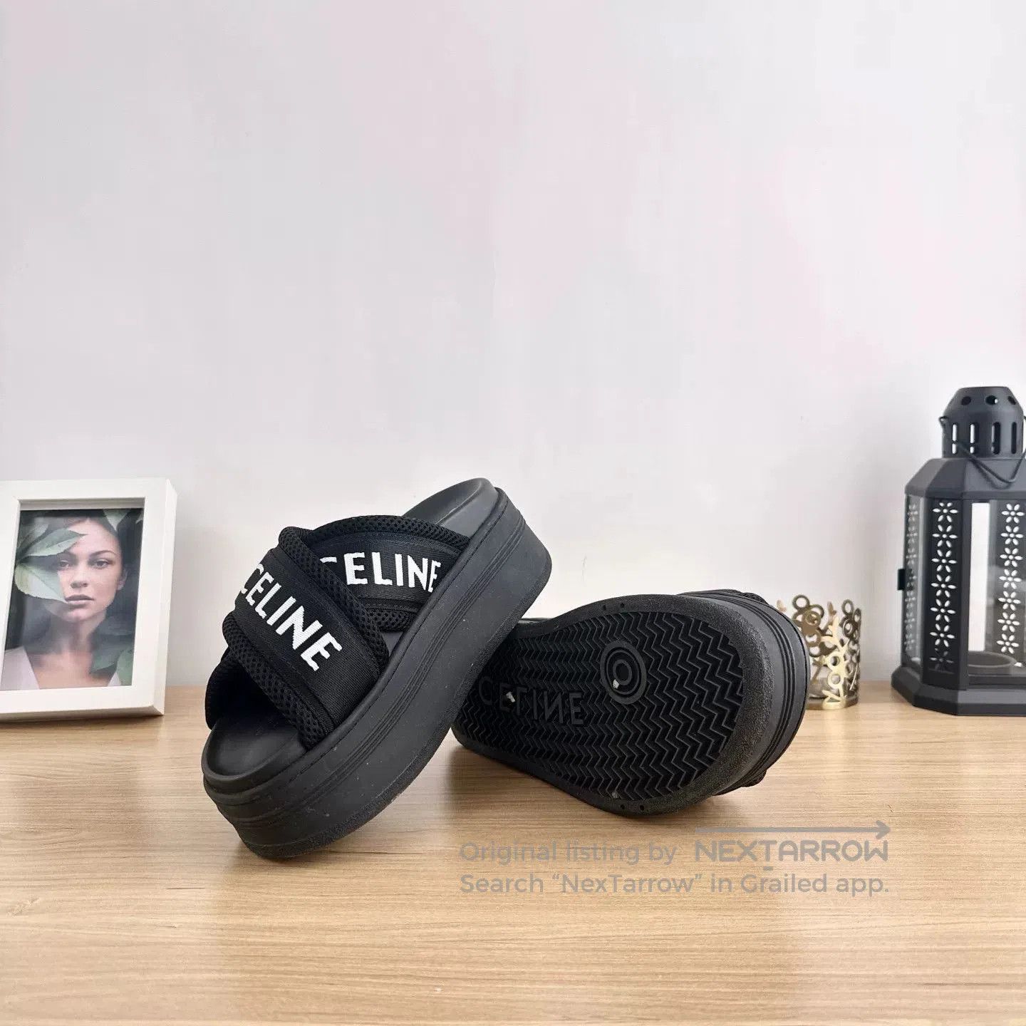 Celine Celine Triomphe Black Platform Slides. Size US 5 / IT 35 - 7 Thumbnail