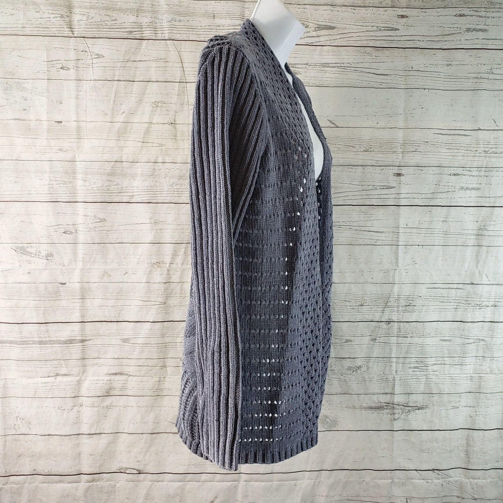 Vintage Sahalie Cardigan Womens Open Front Knitted Chenille Purple Large Size L Knit Sweater Size L / US 10 / IT 46 - 3 Thumbnail