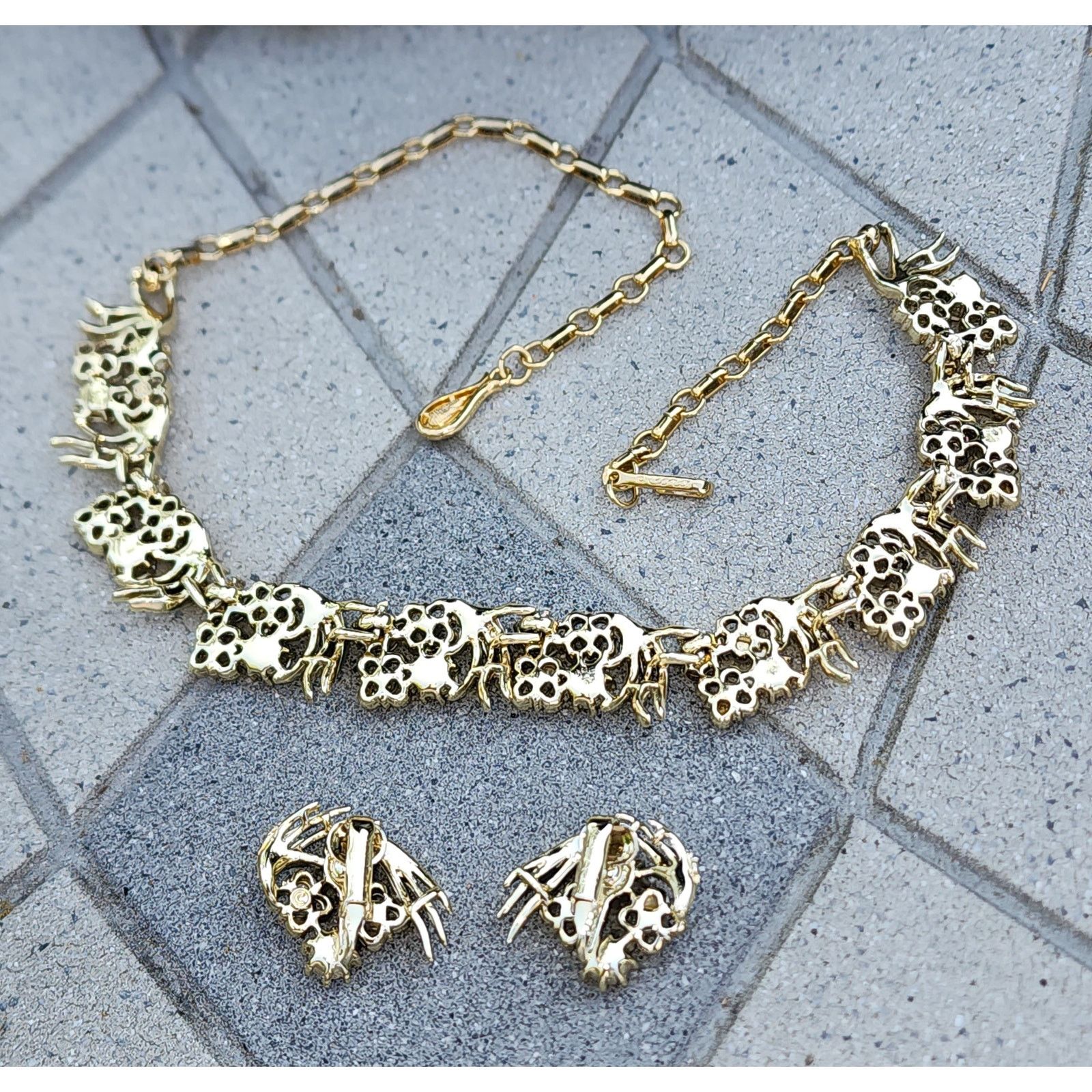 Designer VTG Signed Coro Aurora Borealis Rhinestone Demi Parure Set Size ONE SIZE - 5 Thumbnail