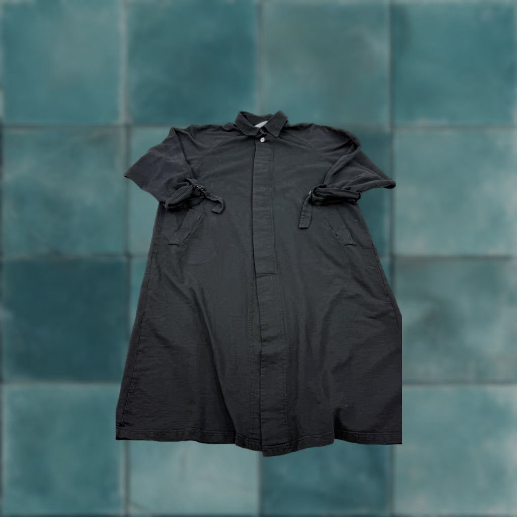 Vintage Tom Tom California Dress Shirt Dress Duster Black Womens Medium 100% Cotton Made USA Midi Button Front Collared Puff Raglan Sleeve Casual Size M / US 6-8 / IT 42-44 - 1 Thumbnail