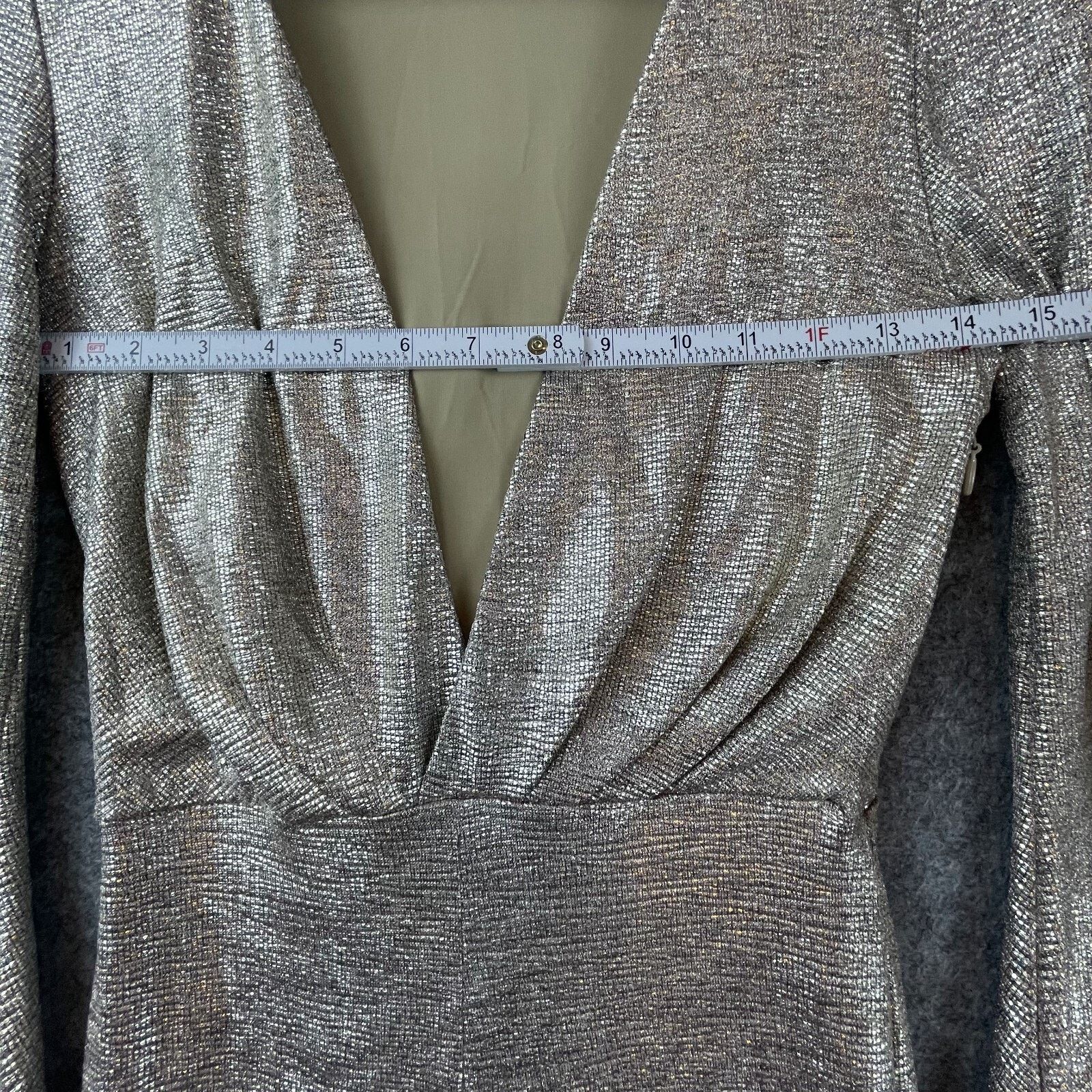 House of CB House of CB Jumpsuit Womens XS Catrin Gold Glamorous Shimmer Size 25" / US 0 / IT 36 - 6 Thumbnail