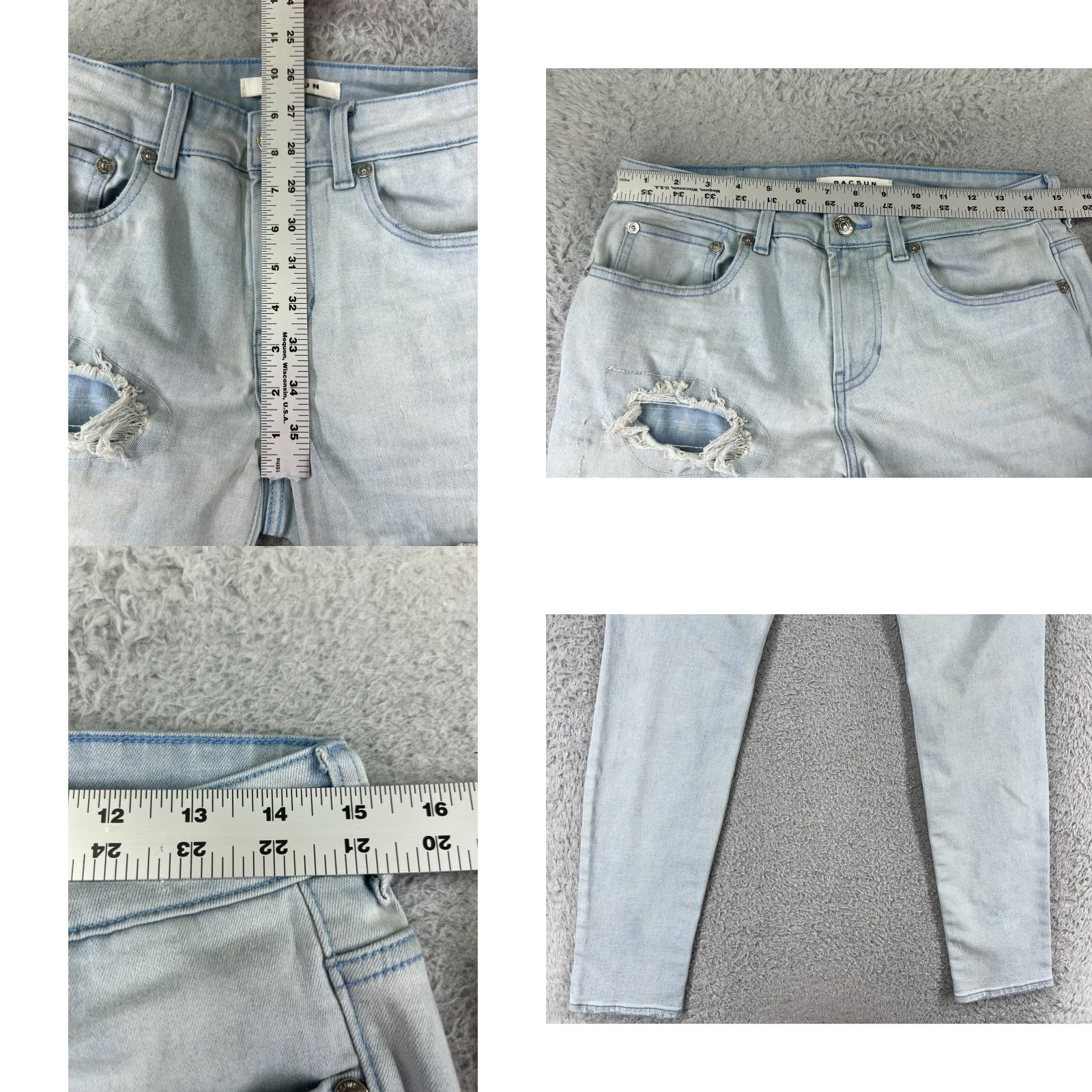 Pacsun Pacsun Jeans Womens 29 Blue Denim Distressed Skinny Stacked 30L Mid Rise 5-Pocket Classic Comfort Beachwear? Size 29" - 9 Thumbnail