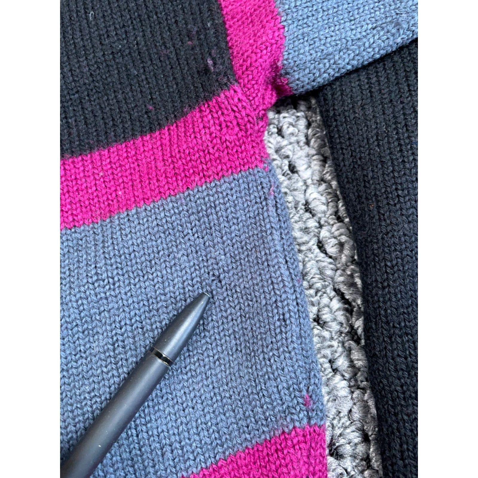 Yves Saint Laurent VINTAGE Saint Laurent Wool Shawl Collar Sweater 80s Men Small Black Pink Striped Knit Pullover Casual Mens Size US S / EU 44-46 / 1 - 5 Thumbnail