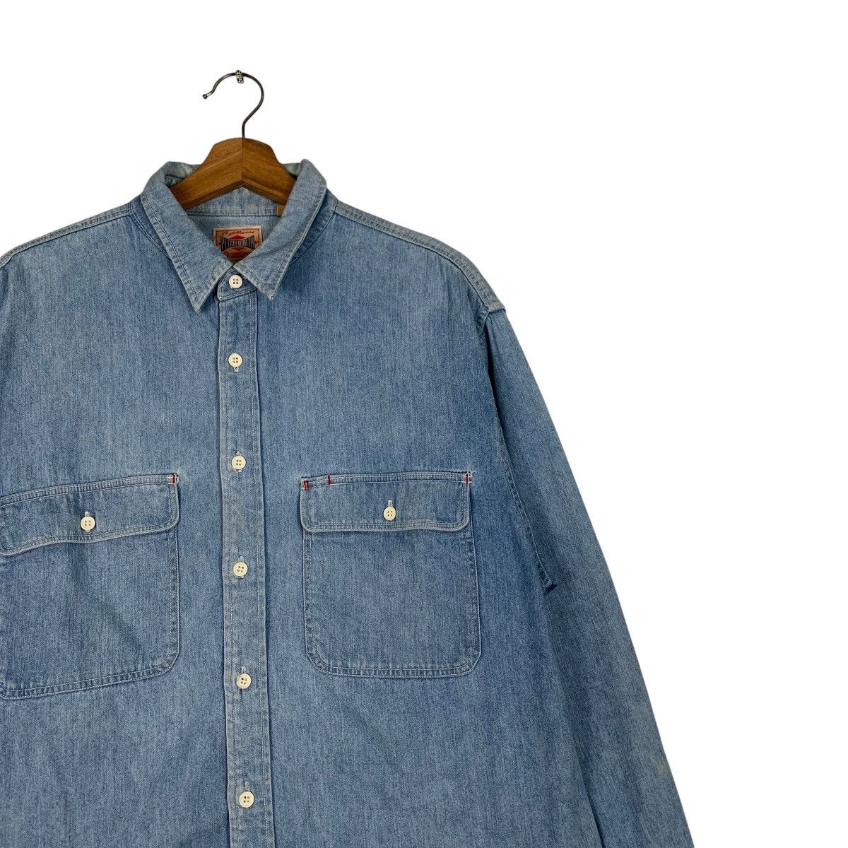 Vintage PENNY WORTH Western Chambray Denim Shirt #1265-C57 Size US L / EU 52-54 / 3 - 5 Thumbnail