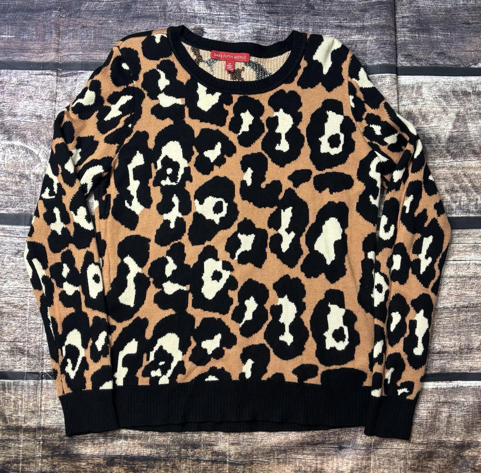 Saks Fifth Avenue Saks Fifth Avenue Sweater Women Small P Leopard Rabbit Hair Size S / US 4 / IT 40 - 1 Thumbnail