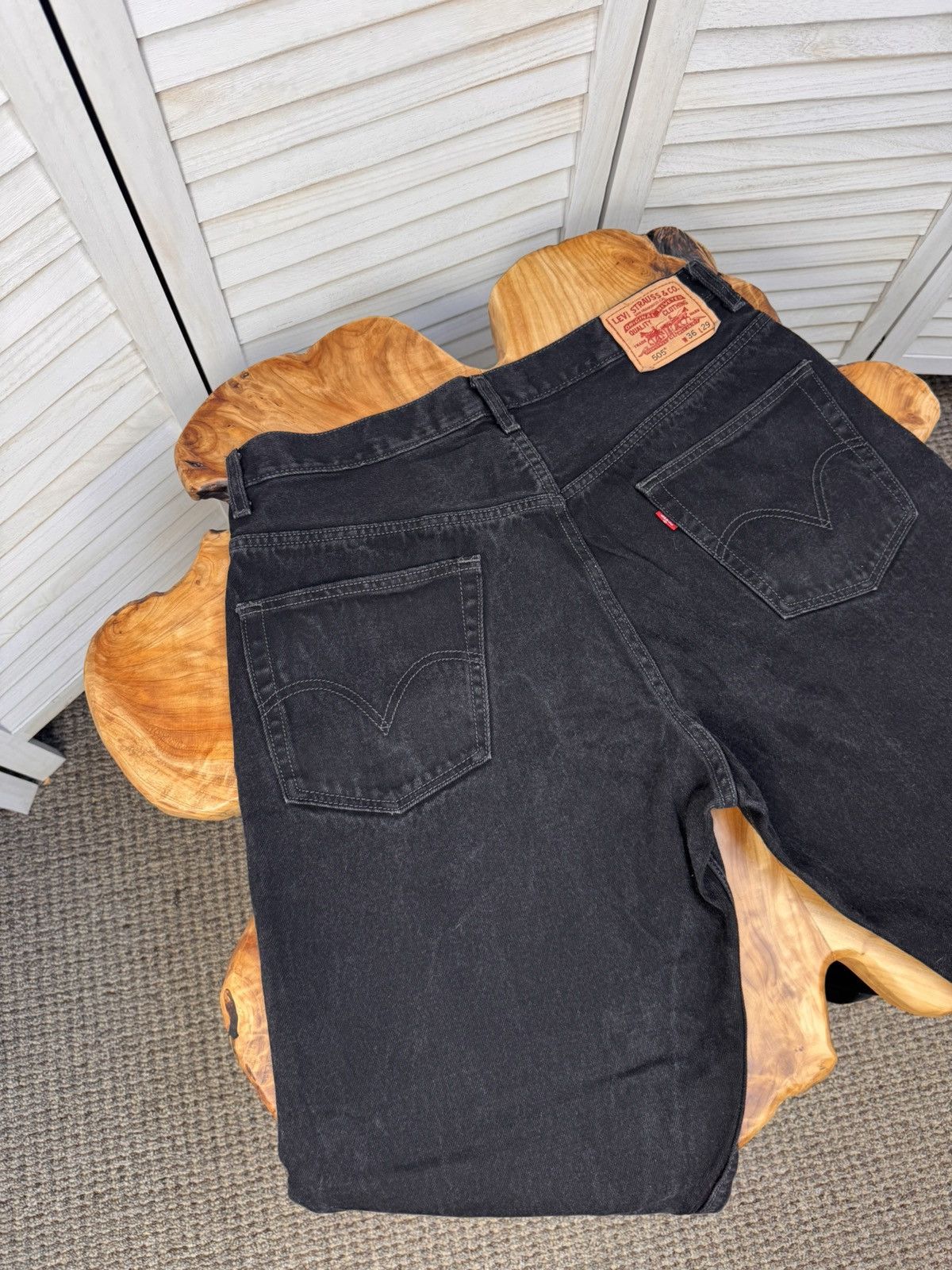Levi's Levi's Jeans Men's Black Regular Straight Denim Cotton Size US 36 / EU 52 - 4 Thumbnail