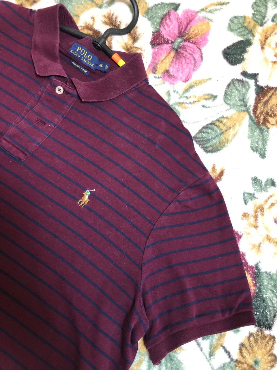 Polo Ralph Lauren Polo Ralph Lauren Polo Short Sleeve Shirt Burgundy Striped Size US XL / EU 56 / 4 - 10 Thumbnail