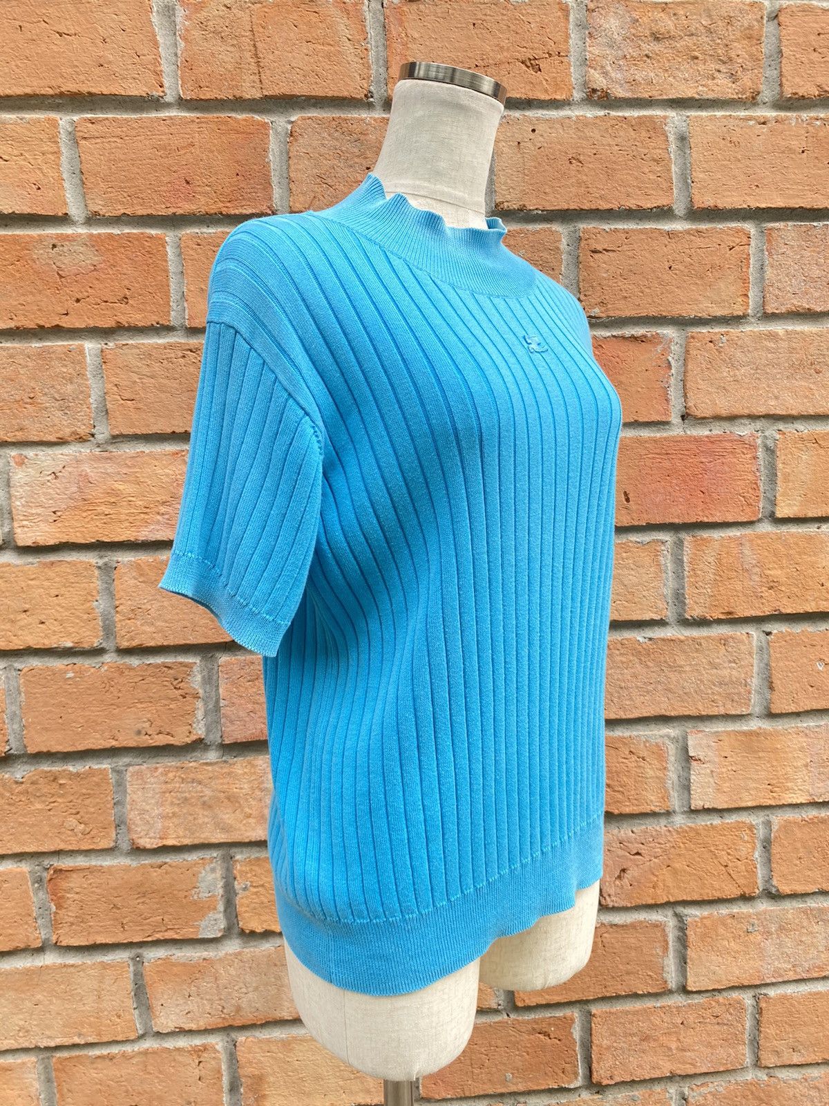Courreges Courreges Blue Ribbed Knit Top Size M / US 6-8 / IT 42-44 - 13 Thumbnail