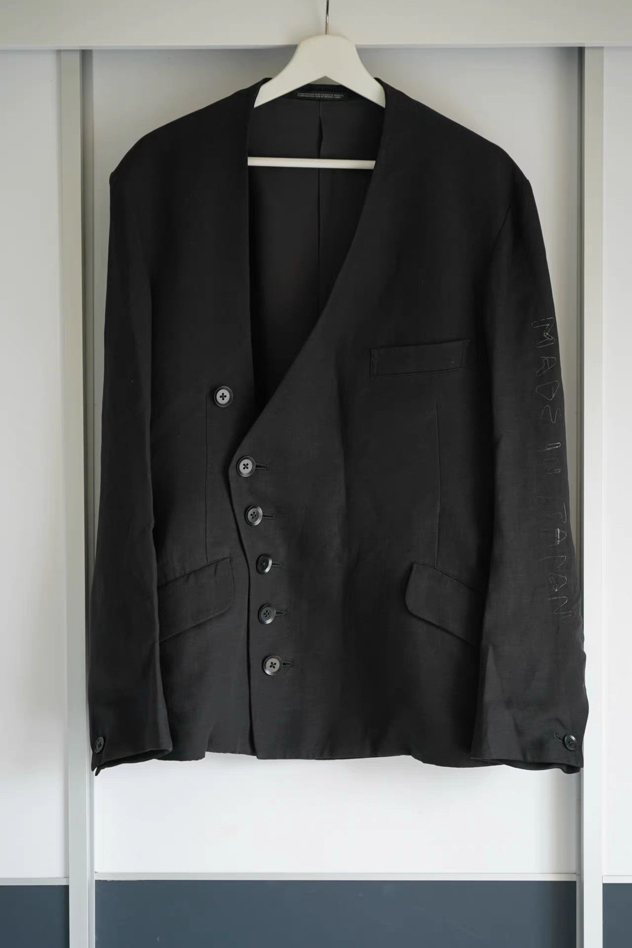 Yohji Yamamoto Yohji Yamamoto 15ss Paper Clip Pin Collarless Robe Jacket K4 Size US M / EU 48-50 / 2 - 1 Thumbnail