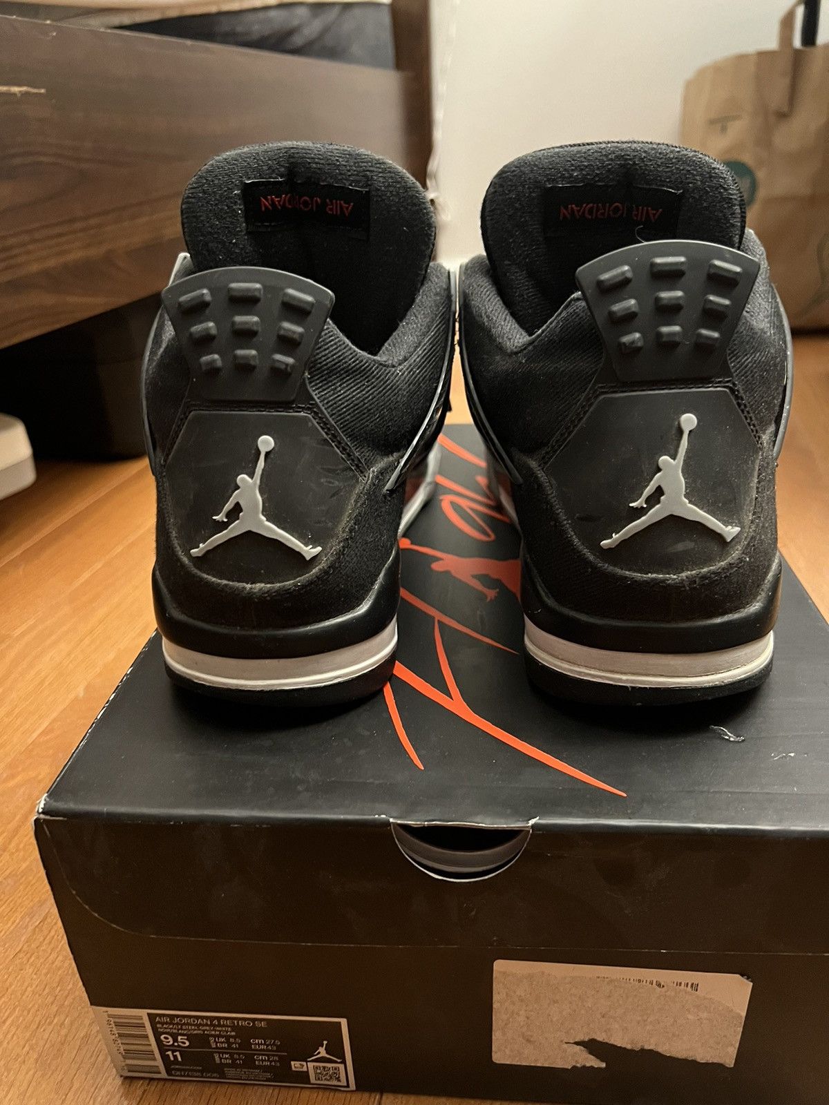 Jordan Brand Air jordan 4 retro se black canvas sz 9.5 Size US 9.5 / EU 42-43 - 3 Thumbnail
