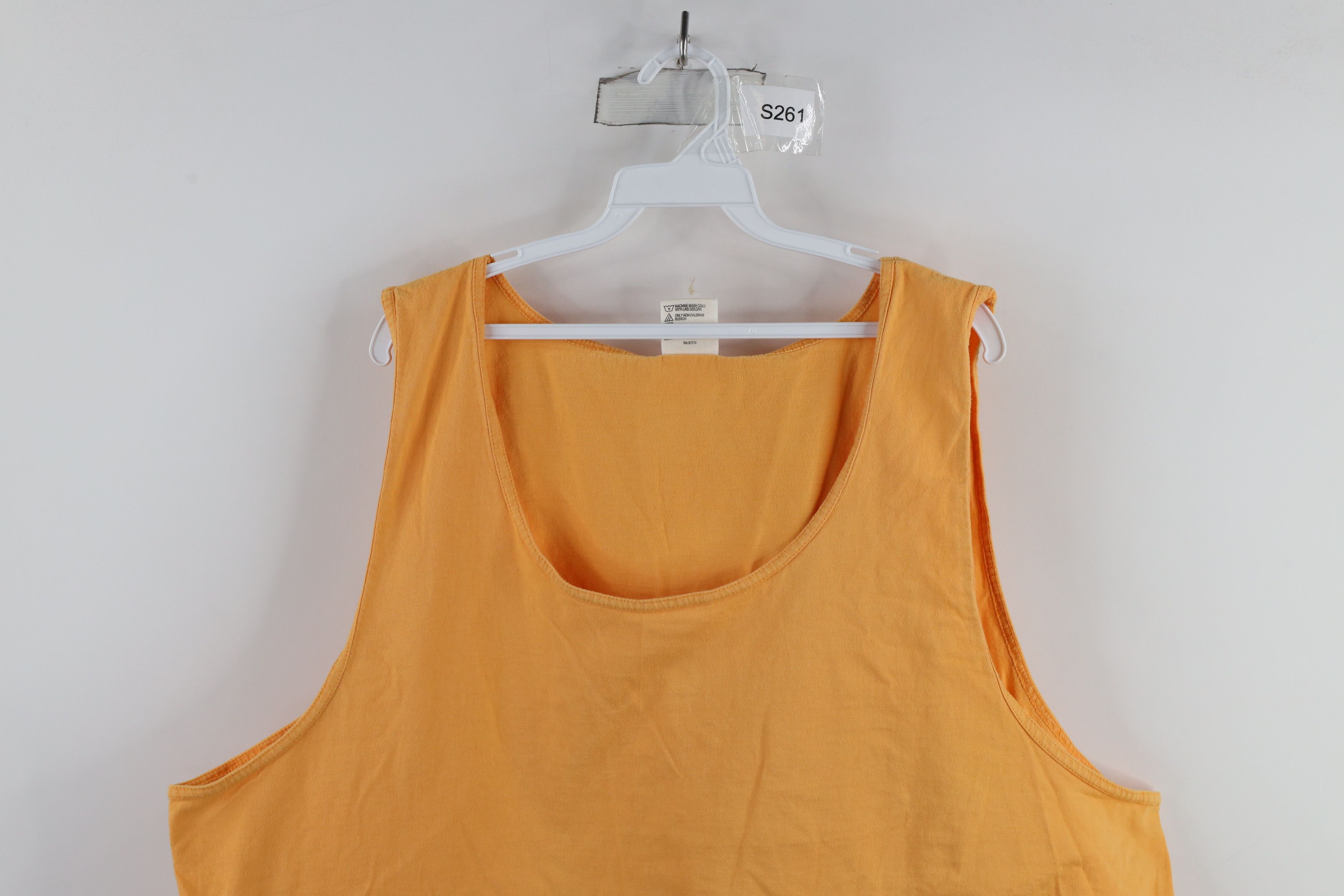 Vintage Vintage 90s Streetwear Blank Tank Top T-Shirt Orange Cotton Size US XXL / EU 58 / 5 - 2 Thumbnail