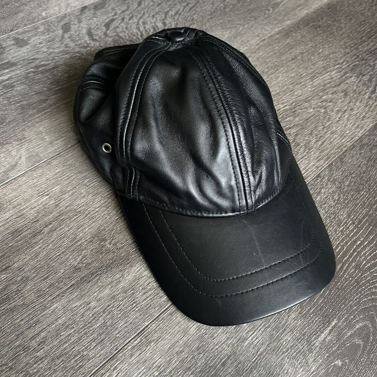 Genuine Leather Vintage 2000s Genuine Leather Black Baseball Cap Hat Size ONE SIZE - 3 Thumbnail
