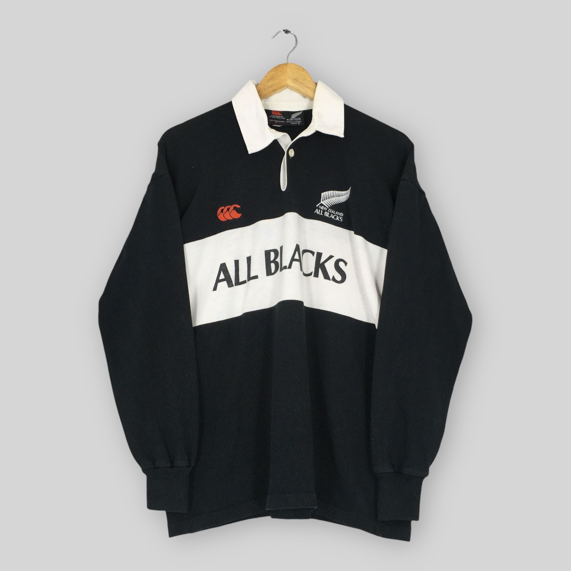 Vintage Canterbury Of New Zealand All Blacks Polo Medium