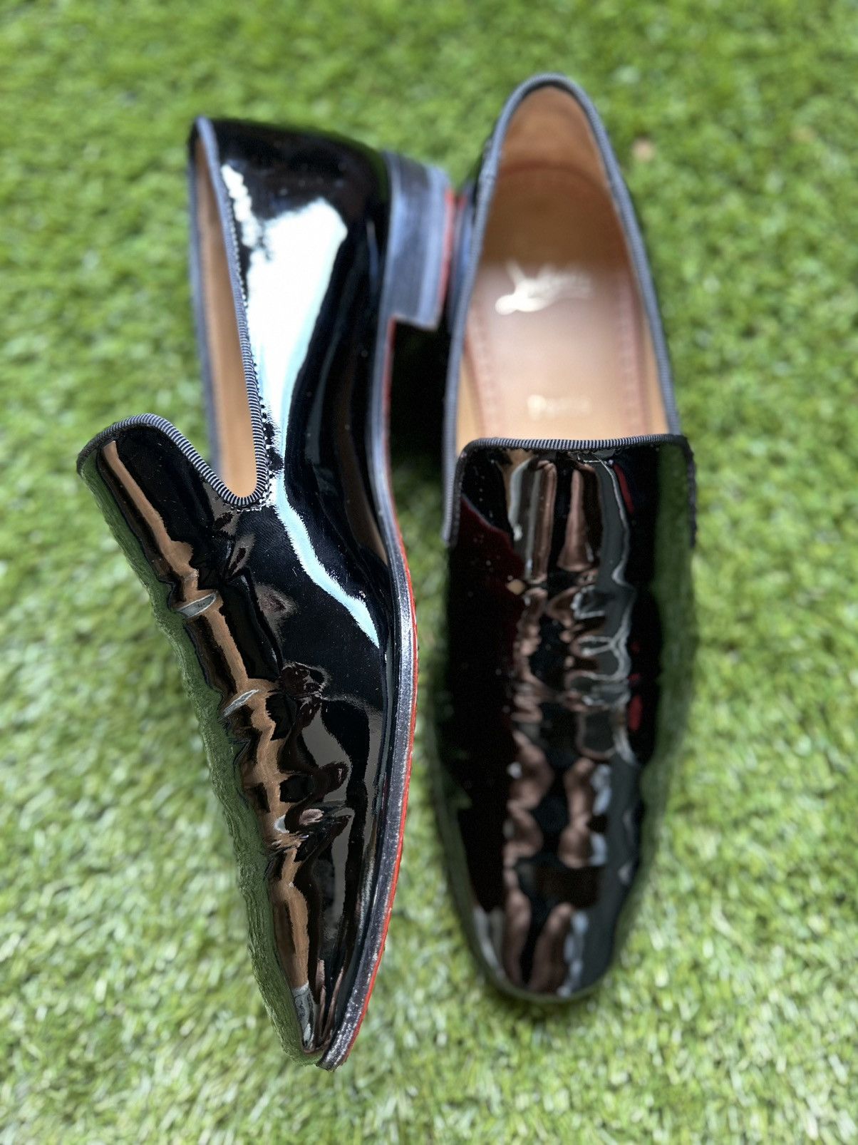 Christian Louboutin Christian Louboutin, 40 Dandelion Flat Loafer Patent Black Size US 7 / EU 40 - 1 Thumbnail