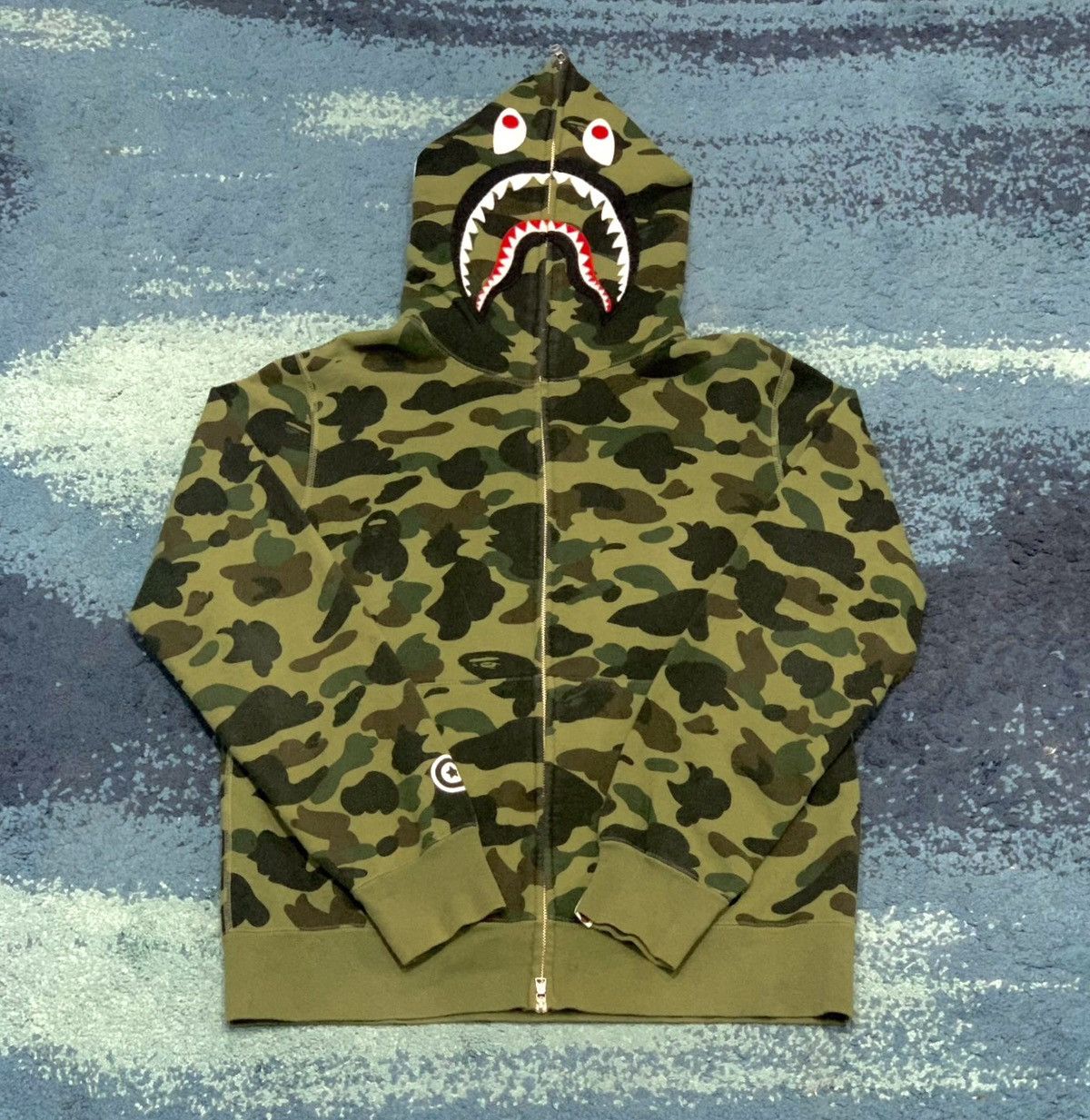 image of A Bathing Ape Bape Shark 1St Camo in Green, Men's (Size XL)