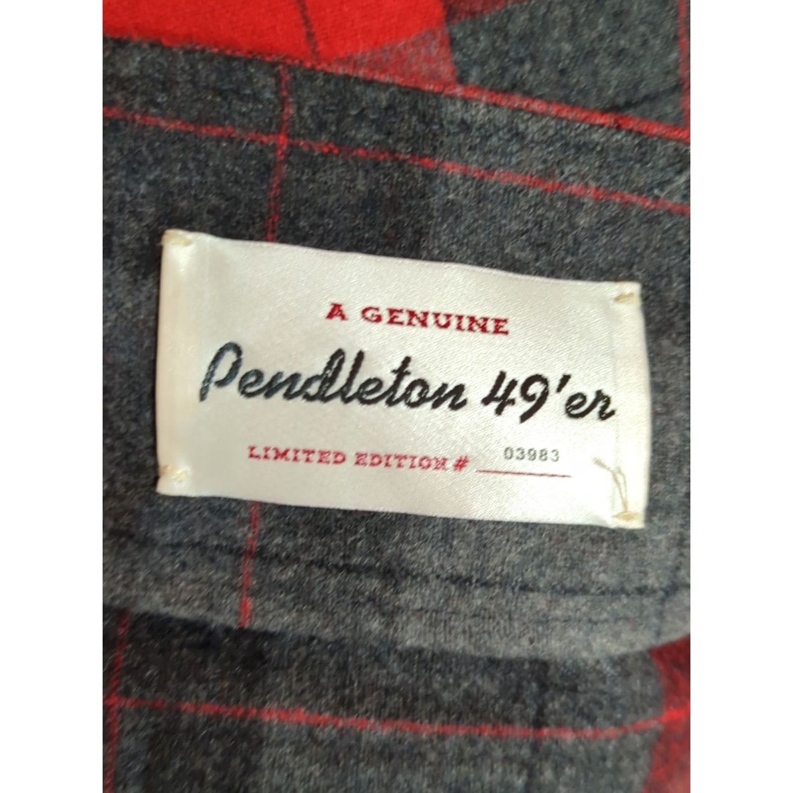 Pendleton VINTAGE Pendleton 49er Wool Shirt Jacket Shacket Red/Gray Plaid Women L Tall Blazer Size L / US 10 / IT 46 - 6 Thumbnail