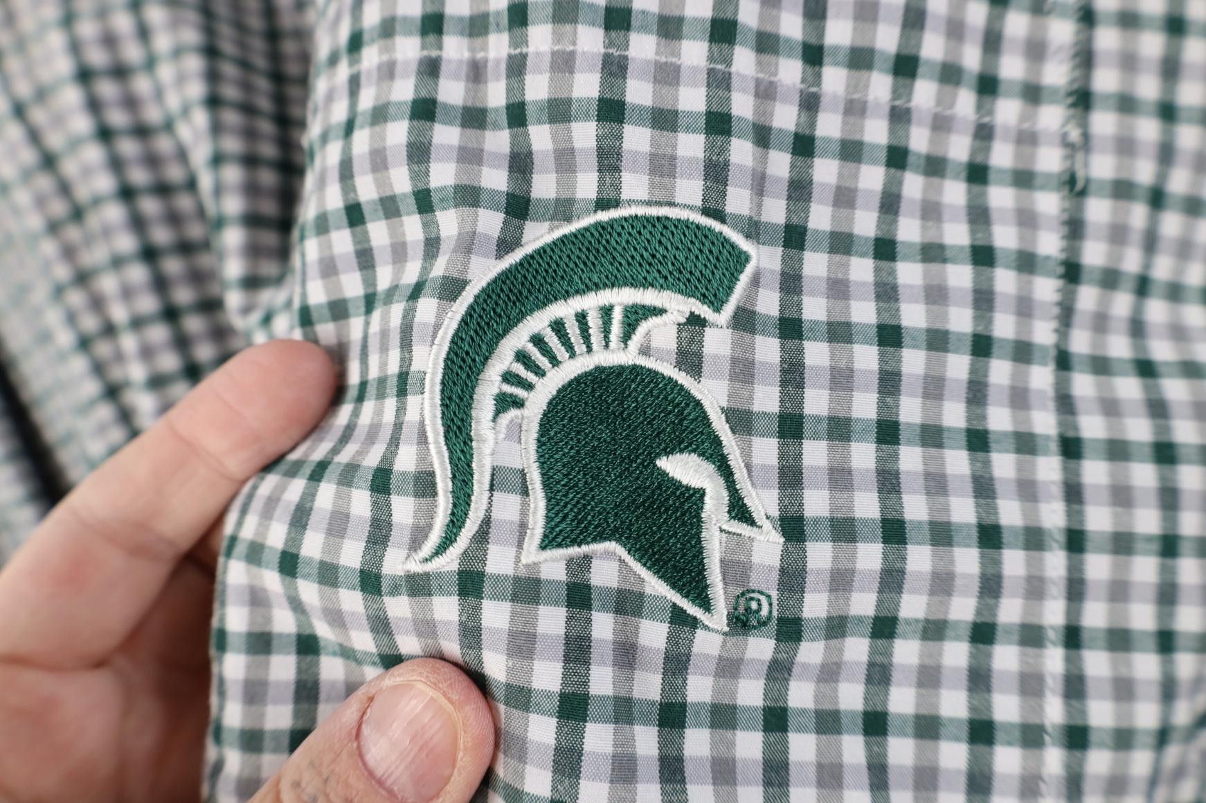Vintage Vintage Head Michigan State University Collared Button Shirt Size US XL / EU 56 / 4 - 4 Thumbnail
