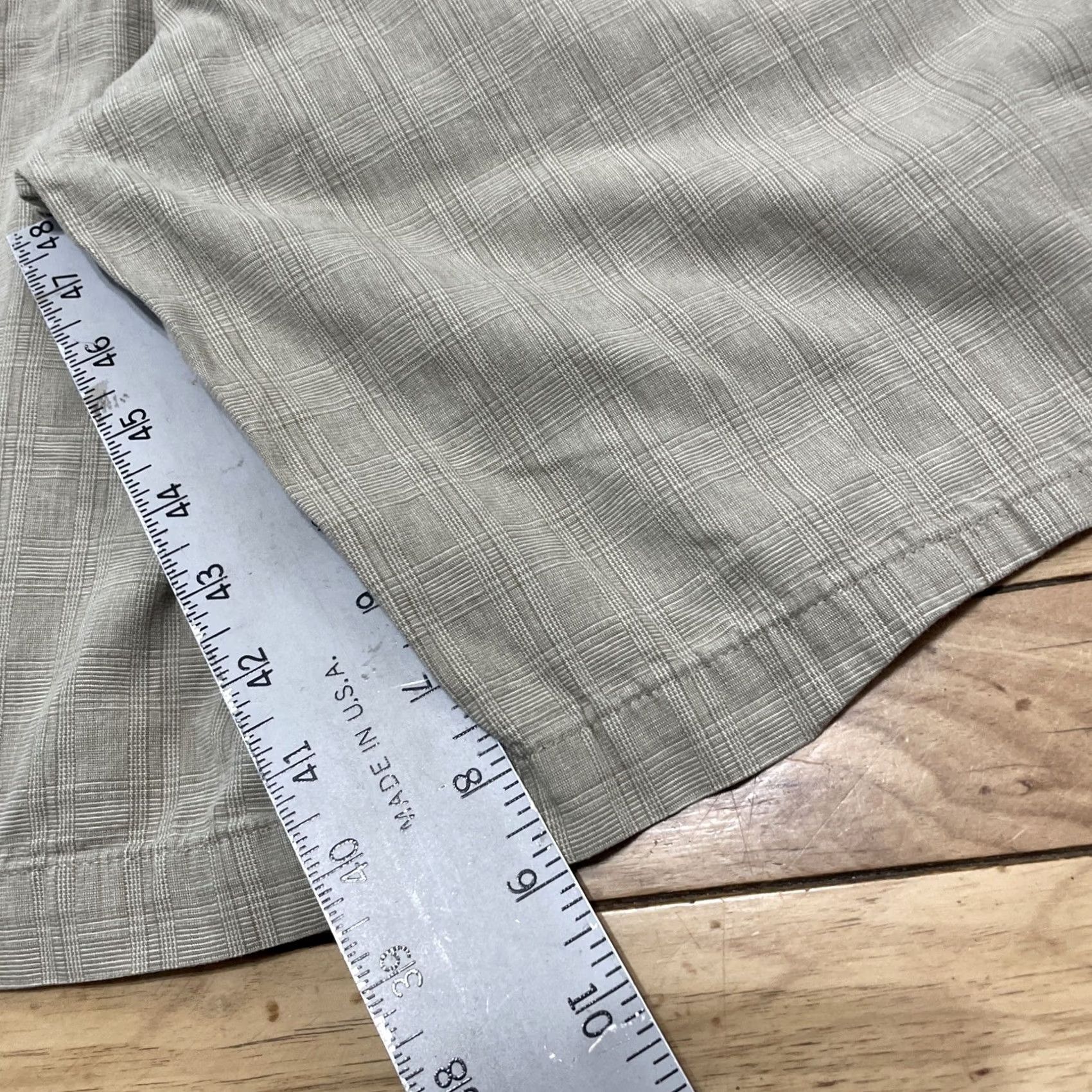 Vintage VINTAGE Ashworth Shorts 32W Men Khaki Beige Plaid Check Flat Front Golf Logo Chino 32 Size US 32 / EU 48 - 7 Thumbnail