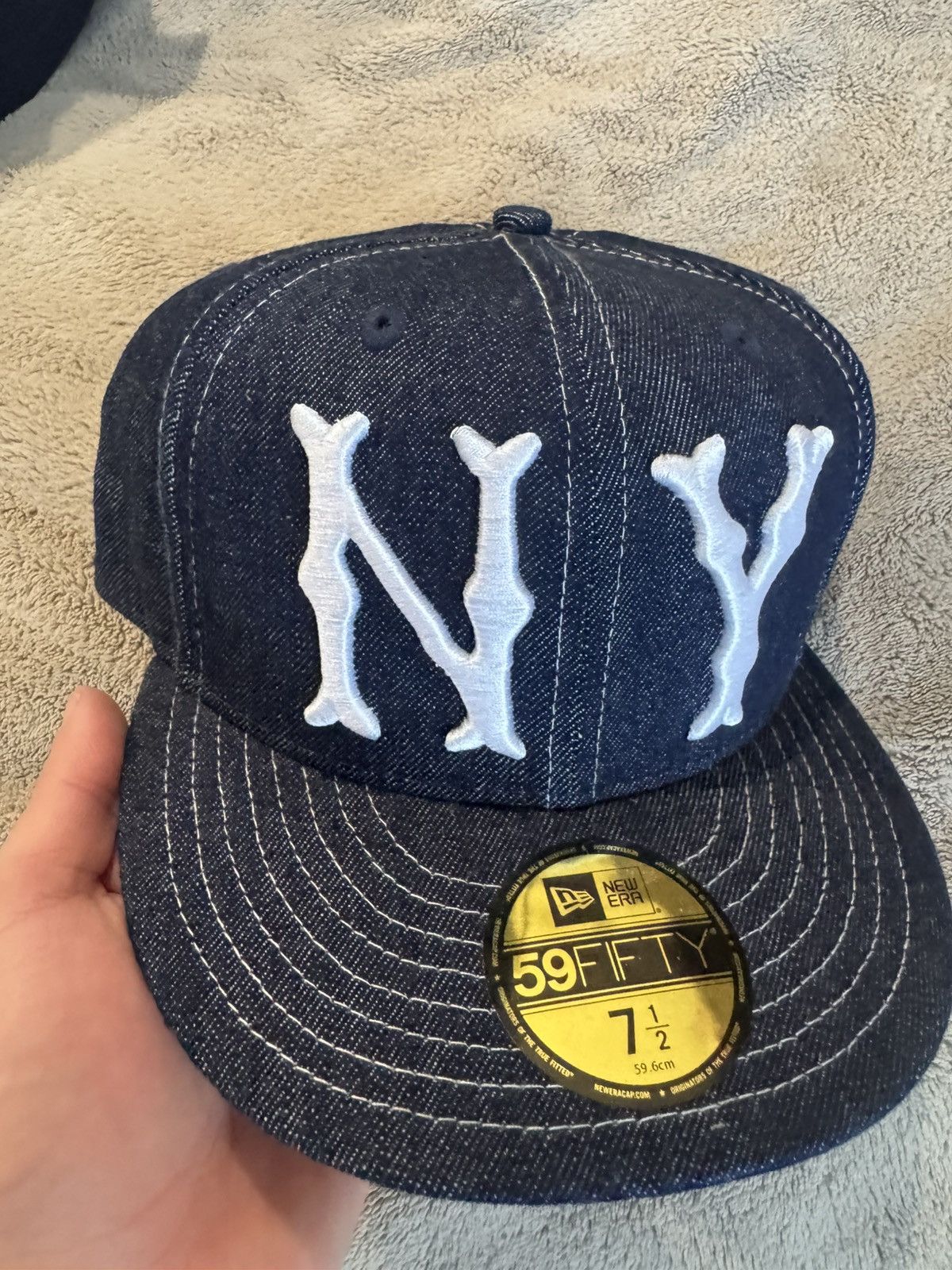 New Era NY yankee new era fitted denim hat Size ONE SIZE - 1 Thumbnail