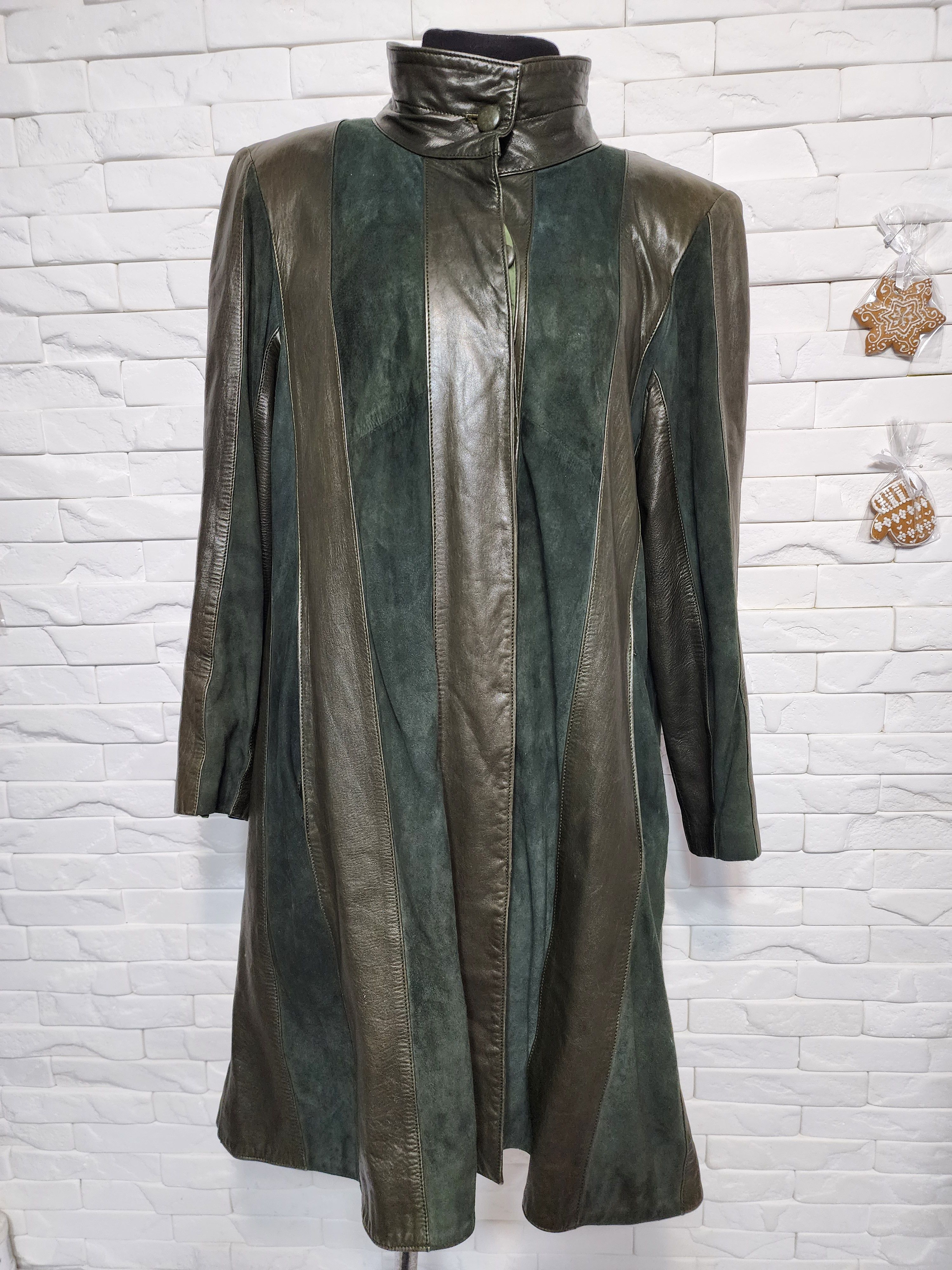 Other Green Leather Jacket: Womrn's Button Coat Size 3XL / US 20-22 - 1 Thumbnail