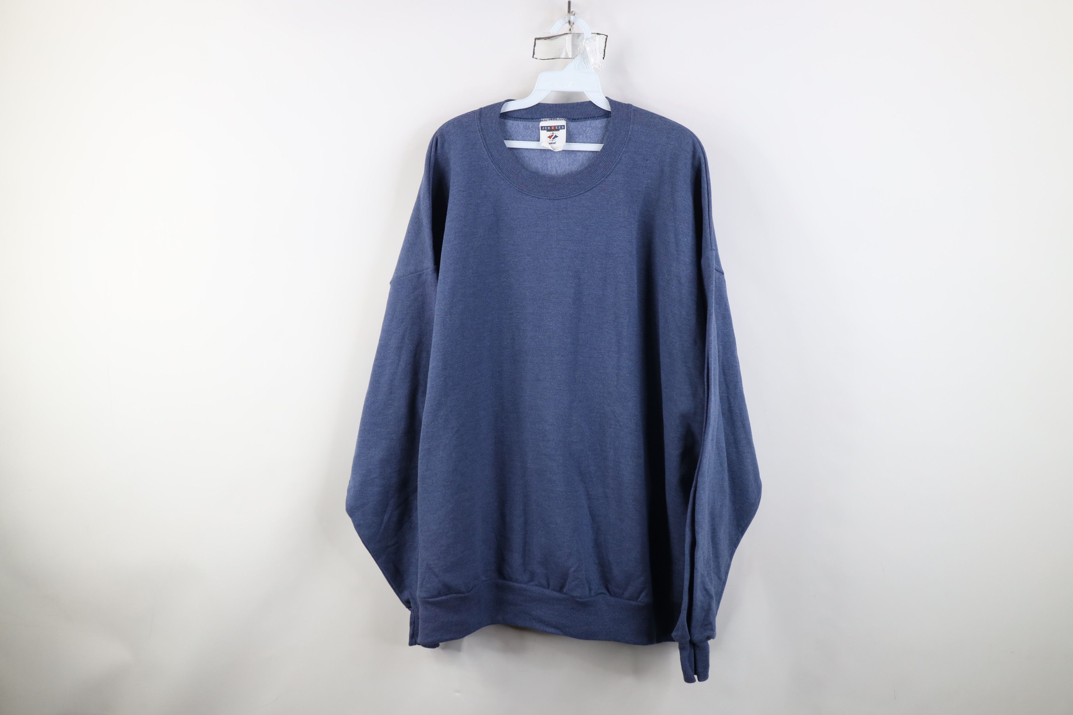 Vintage Vintage 90s Y2K Streetwear Blank Crewneck Sweatshirt Blue Size US XXL / EU 58 / 5 - 1 Thumbnail