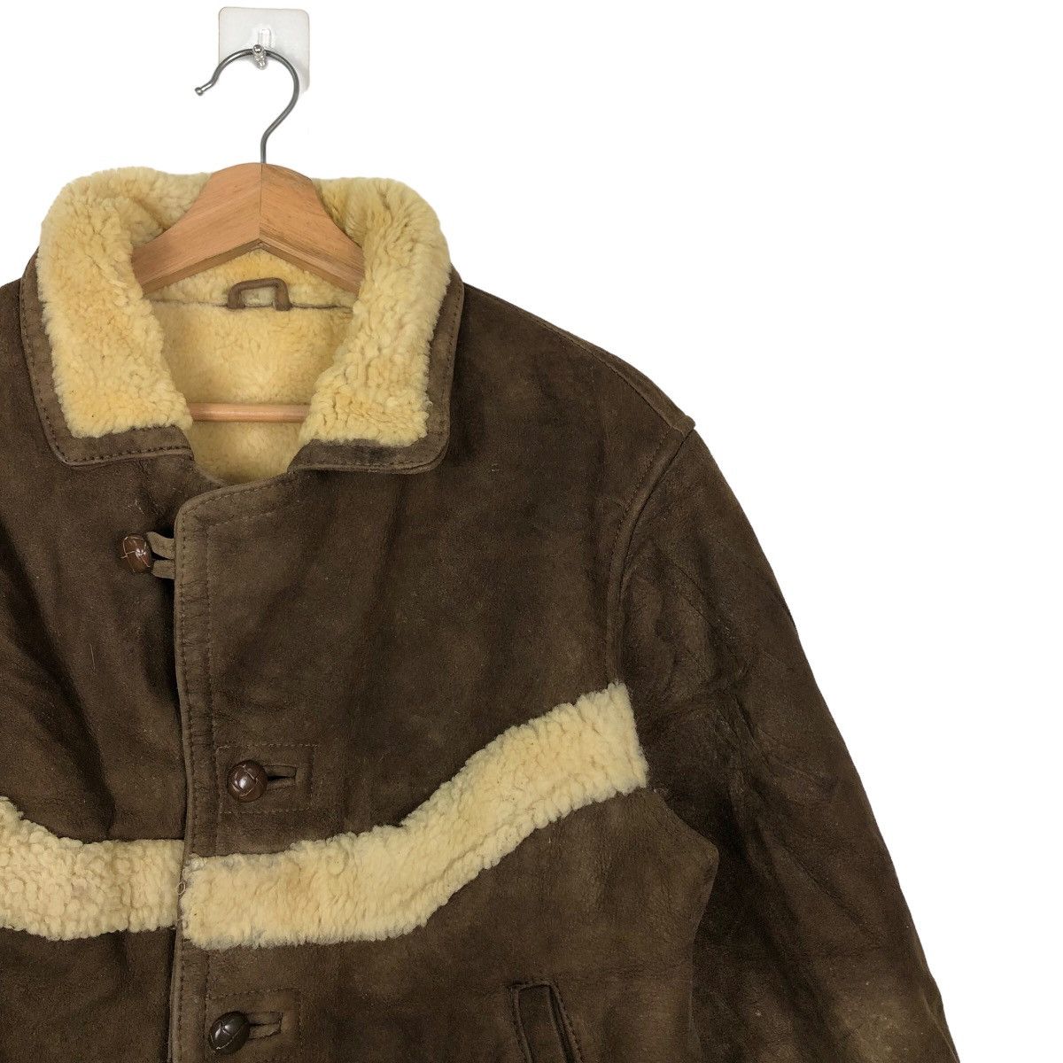 Japanese Brand Vintage Cropped Ontime Genuine Leather Jacket Sheep Lamb Fur Size US M / EU 48-50 / 2 - 5 Thumbnail
