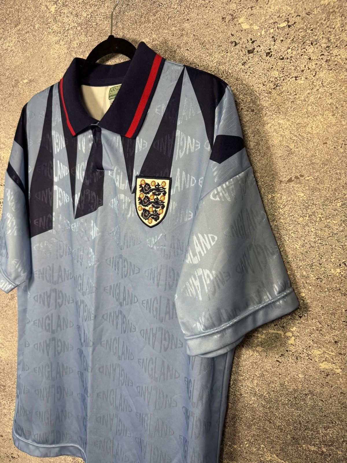 Vintage 90’s England National Team 1994 Score Draw Soccer Jersey Size US L / EU 52-54 / 3 - 8 Thumbnail