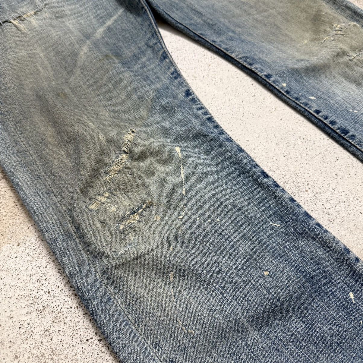 Japanese Brand R. Newbold Distressed Stitching Paint Splitter Denim Pants Size US 33 - 6 Thumbnail