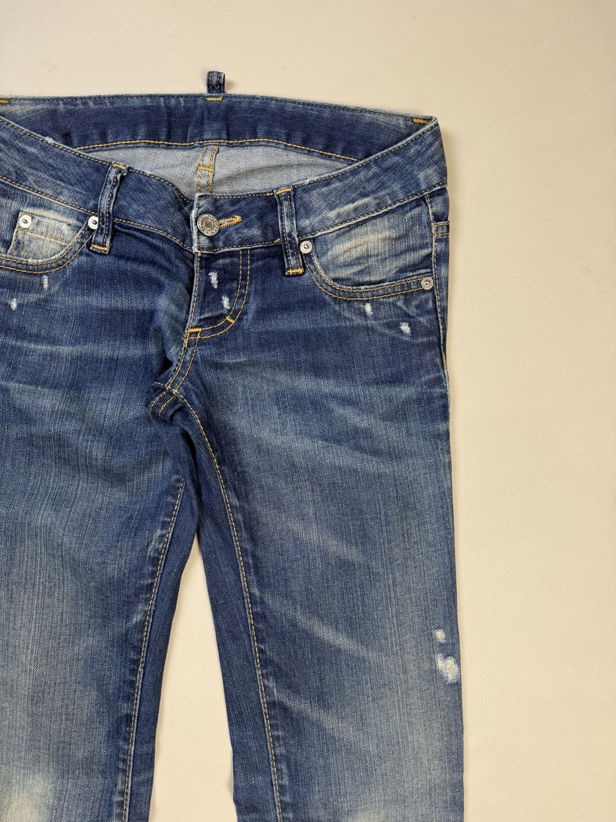 Dsquared2 Dsquared Distressed Denim Low Rise Skinny Biker Jeans Pants Size 25" / US 0 / IT 36 - 7 Thumbnail