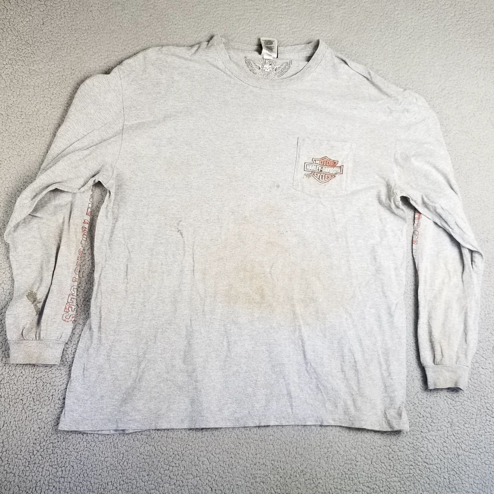 Harley Davidson Harley-Davidson Long Sleeve Shirt XXL Men Gray Motorcycle Biker USA Fall Spring Summer Size US XXL / EU 58 / 5 - 2 Thumbnail