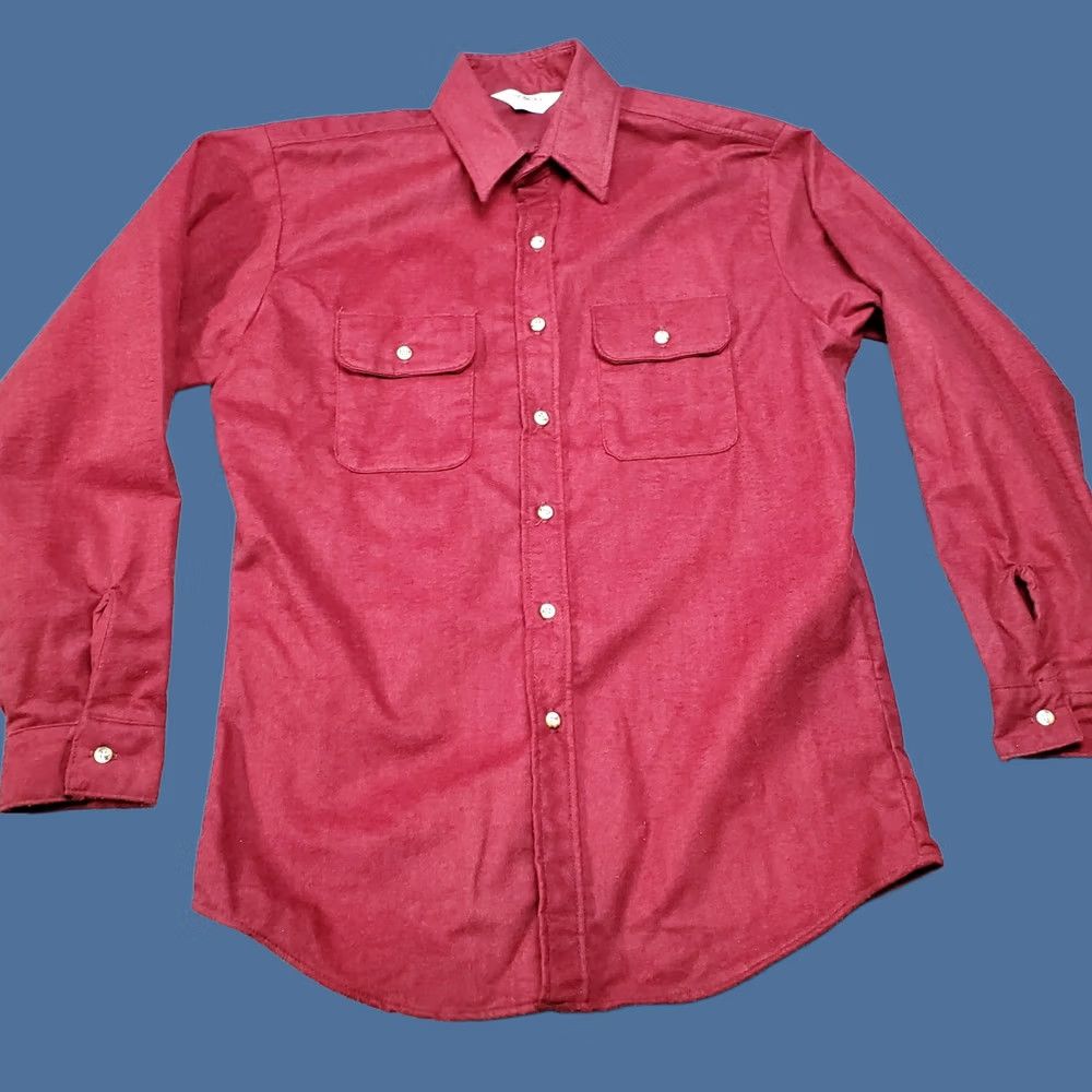 Vintage VINTAGE Five Brothers Shirt Mens Large Red Flannel Union Made in USA Button-Up Long Sleeve Pockets Cotton Size L Size US L / EU 52-54 / 3 - 1 Thumbnail