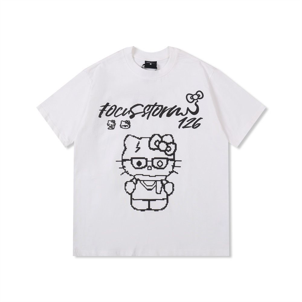 Japanese Brand × Vintage Men's loose cotton cartoon cat print short-sleeved T-shirt Size US M / EU 48-50 / 2 - 1 Thumbnail
