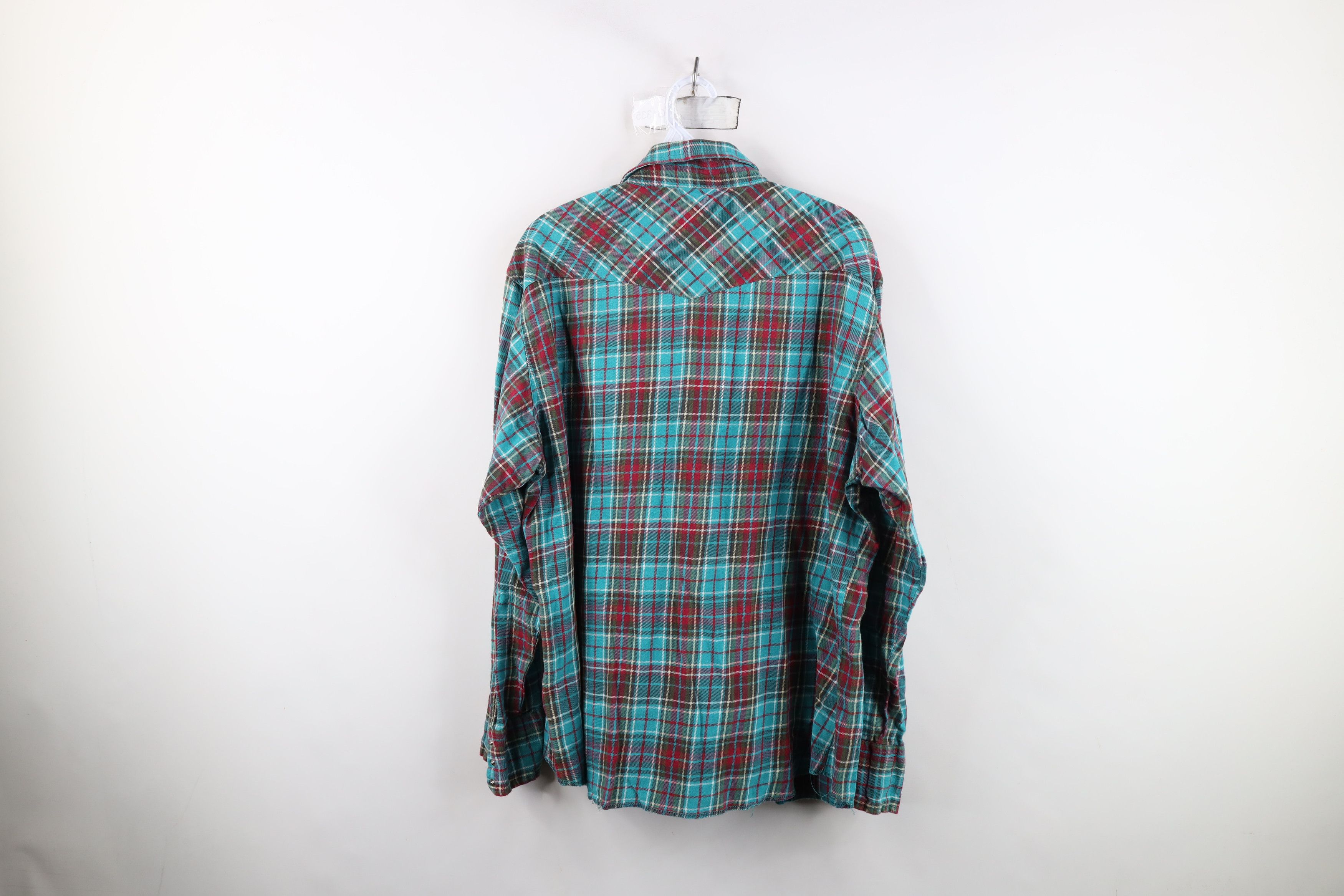 Wrangler Vintage 90s Wrangler Rainbow Plaid Flannel Snap Button Shirt Size US XL / EU 56 / 4 - 11 Thumbnail