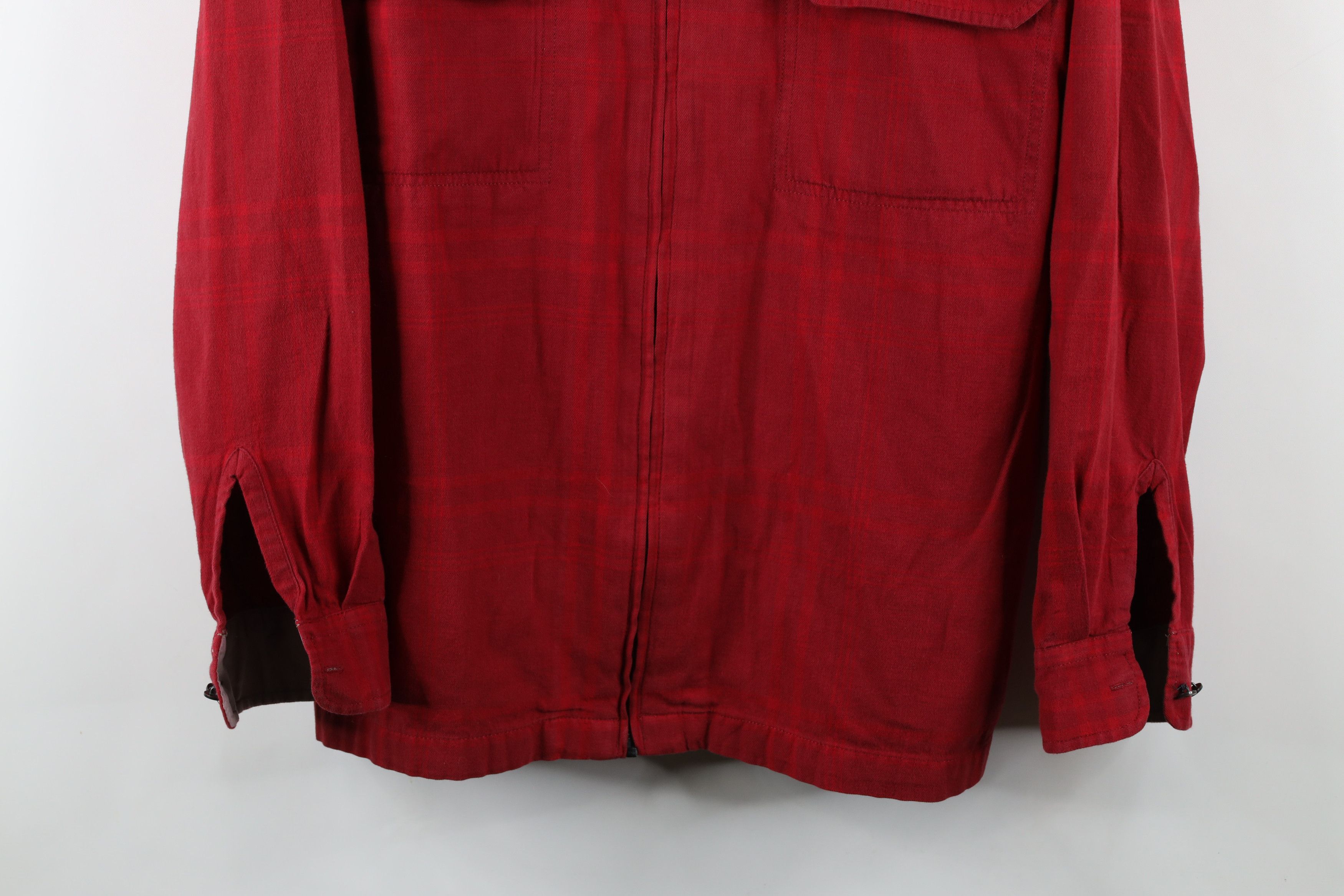 Tommy Hilfiger × Vintage Vintage 90s Tommy Hilfiger Out Flannel Full Zip Shirt Jacket Size US L / EU 52-54 / 3 - 3 Thumbnail